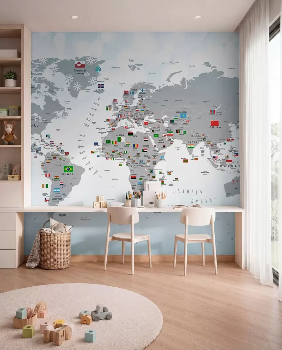 murales Atlas de banderas del mundo u72599