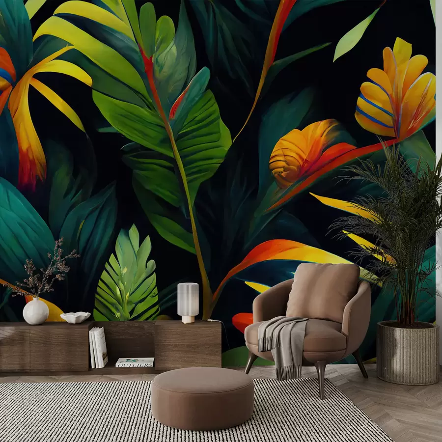 peintures murales Jungle tropicale lumineuse u72390