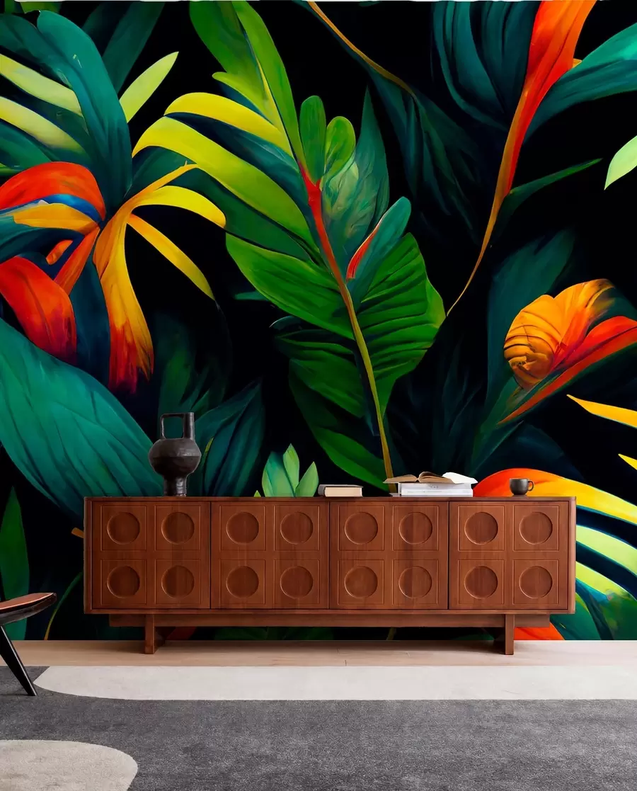 peintures murales Jungle tropicale lumineuse u72390