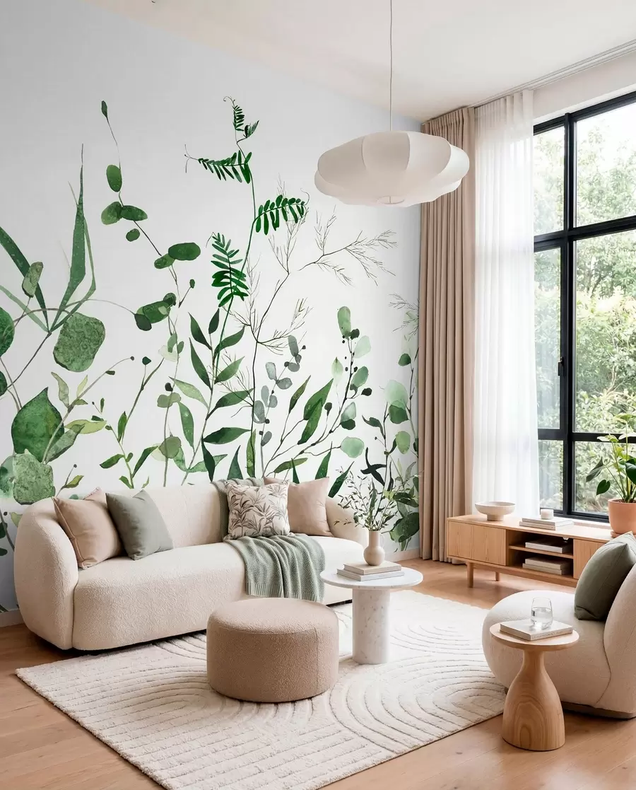 Wall Mural Photo Wallpaper Green wild branches u72395
