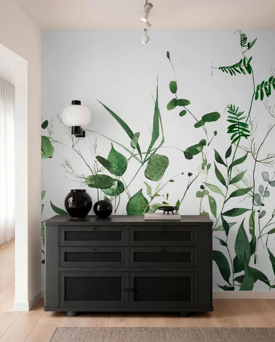 peintures murales Branches sauvages vertes u72395