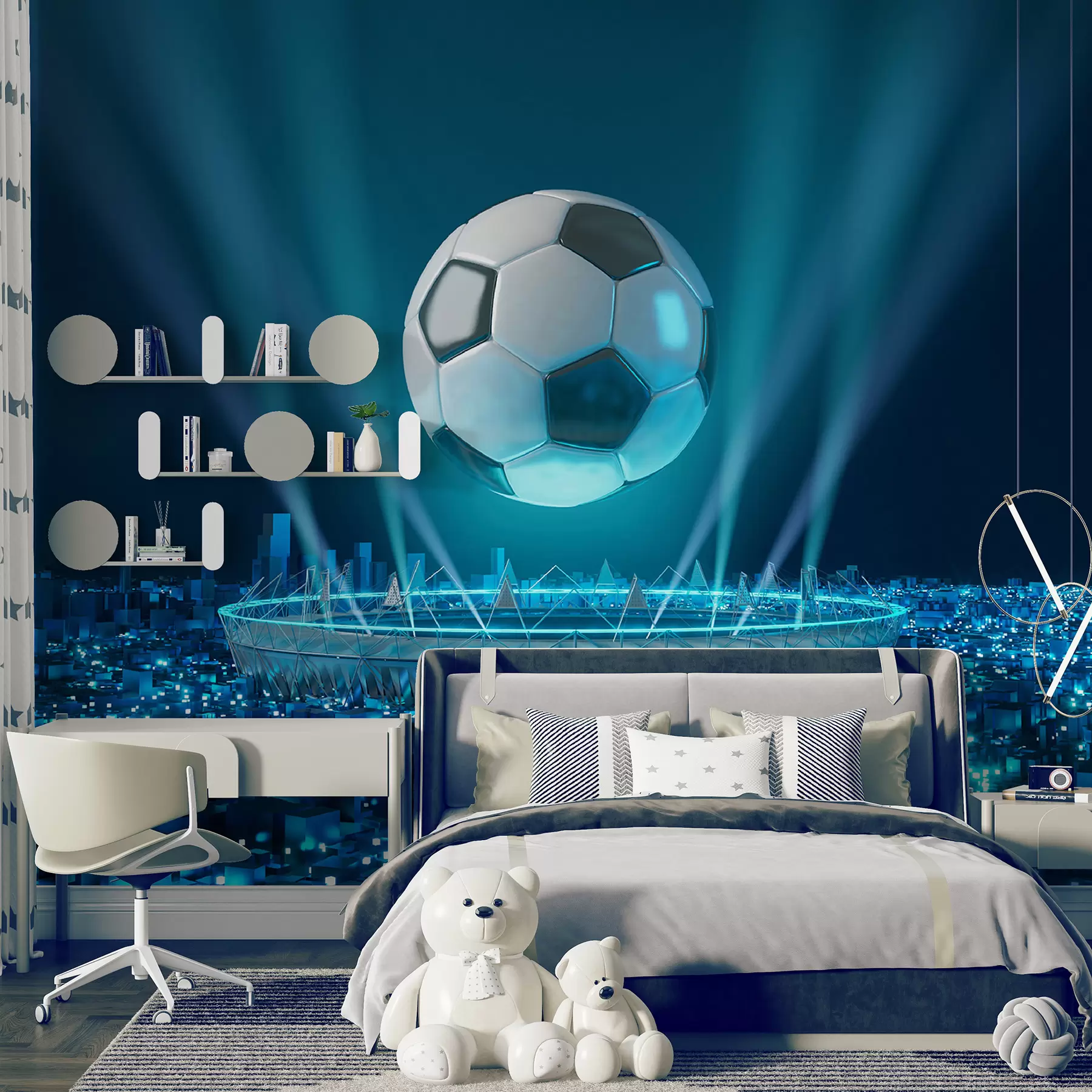 murales Balón sobre el fondo del estadio u72793