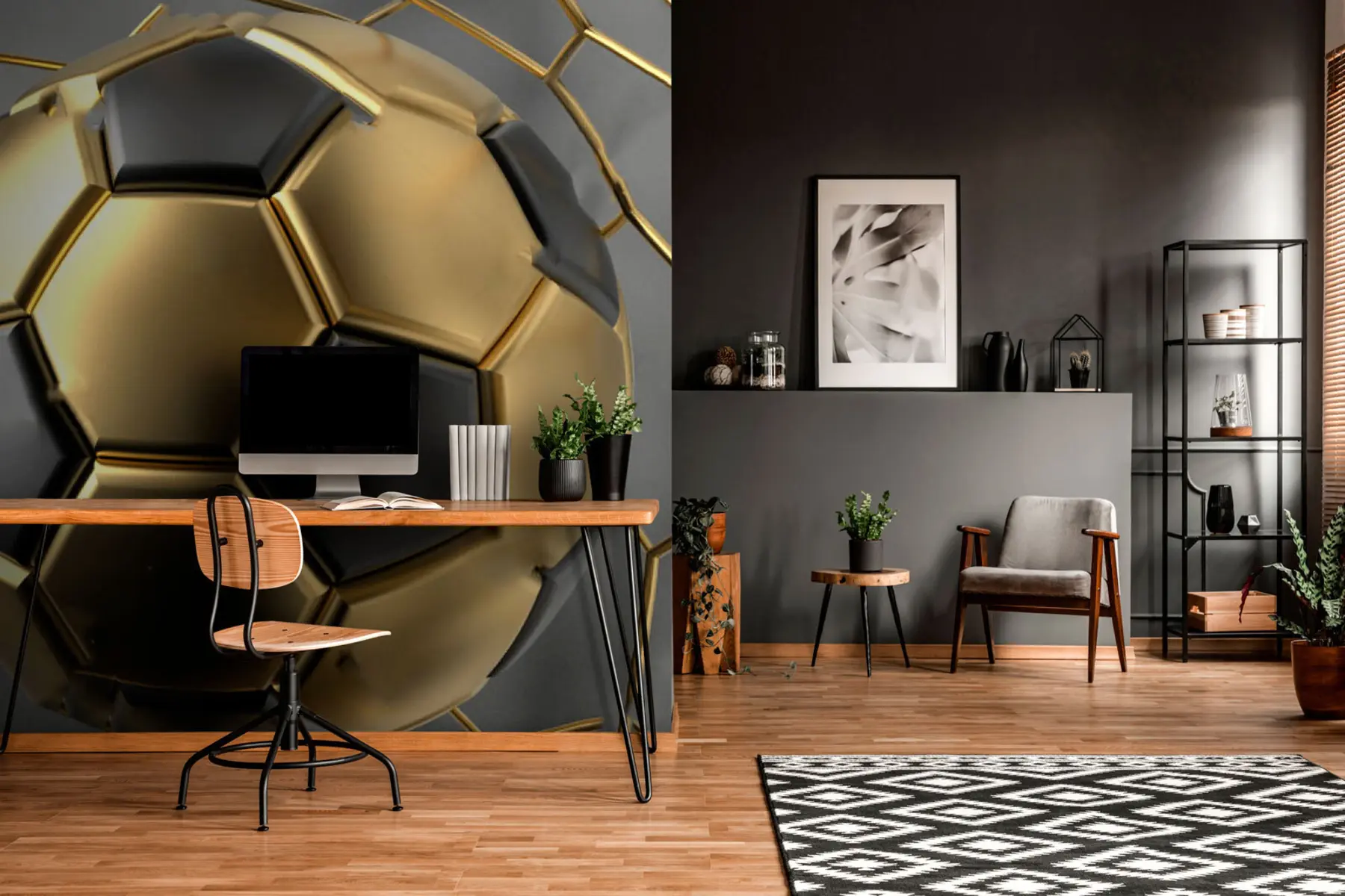 Wall Mural Photo Wallpaper A soccer ball in the goal u73011