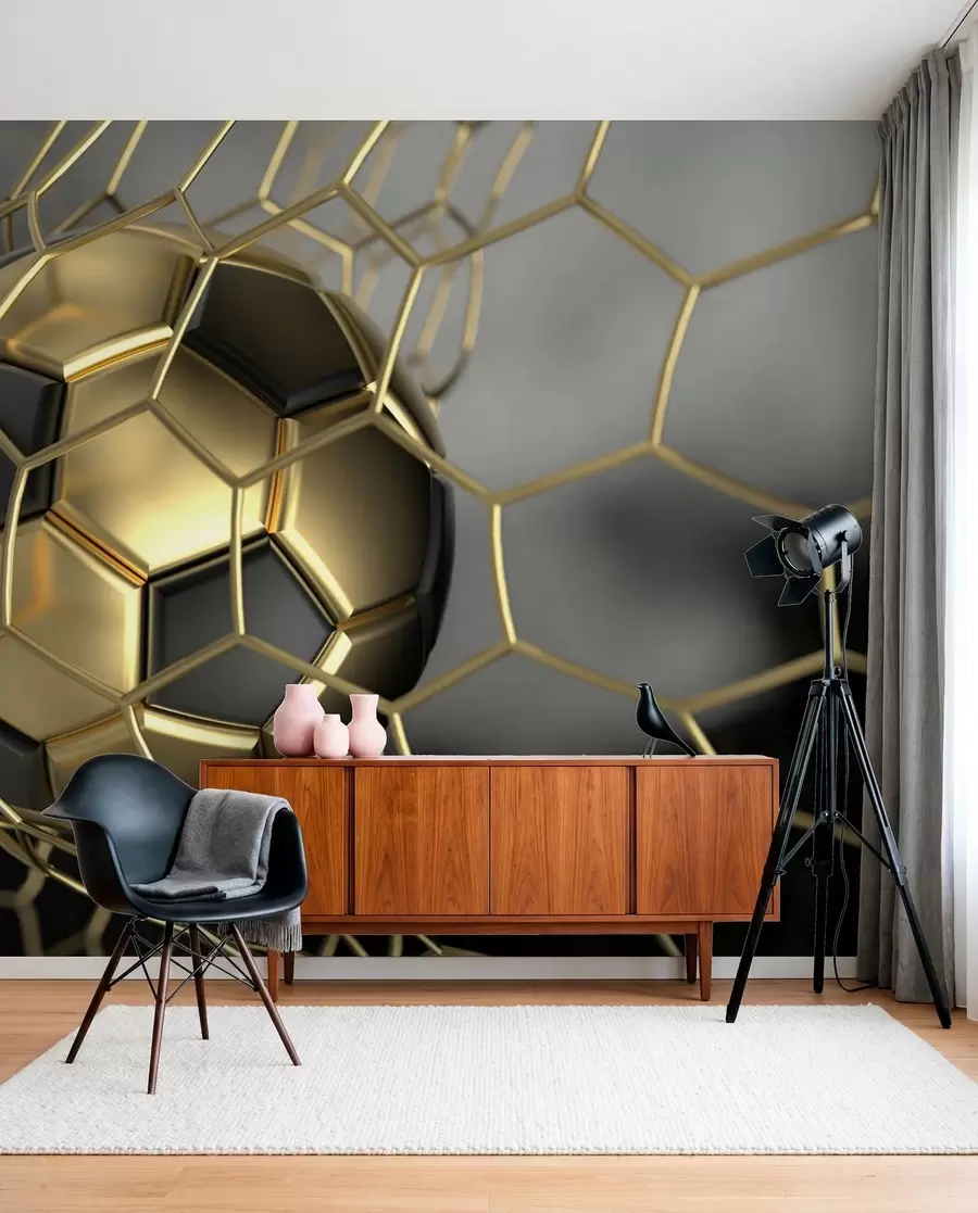 Wall Mural Photo Wallpaper A soccer ball in the goal u73010