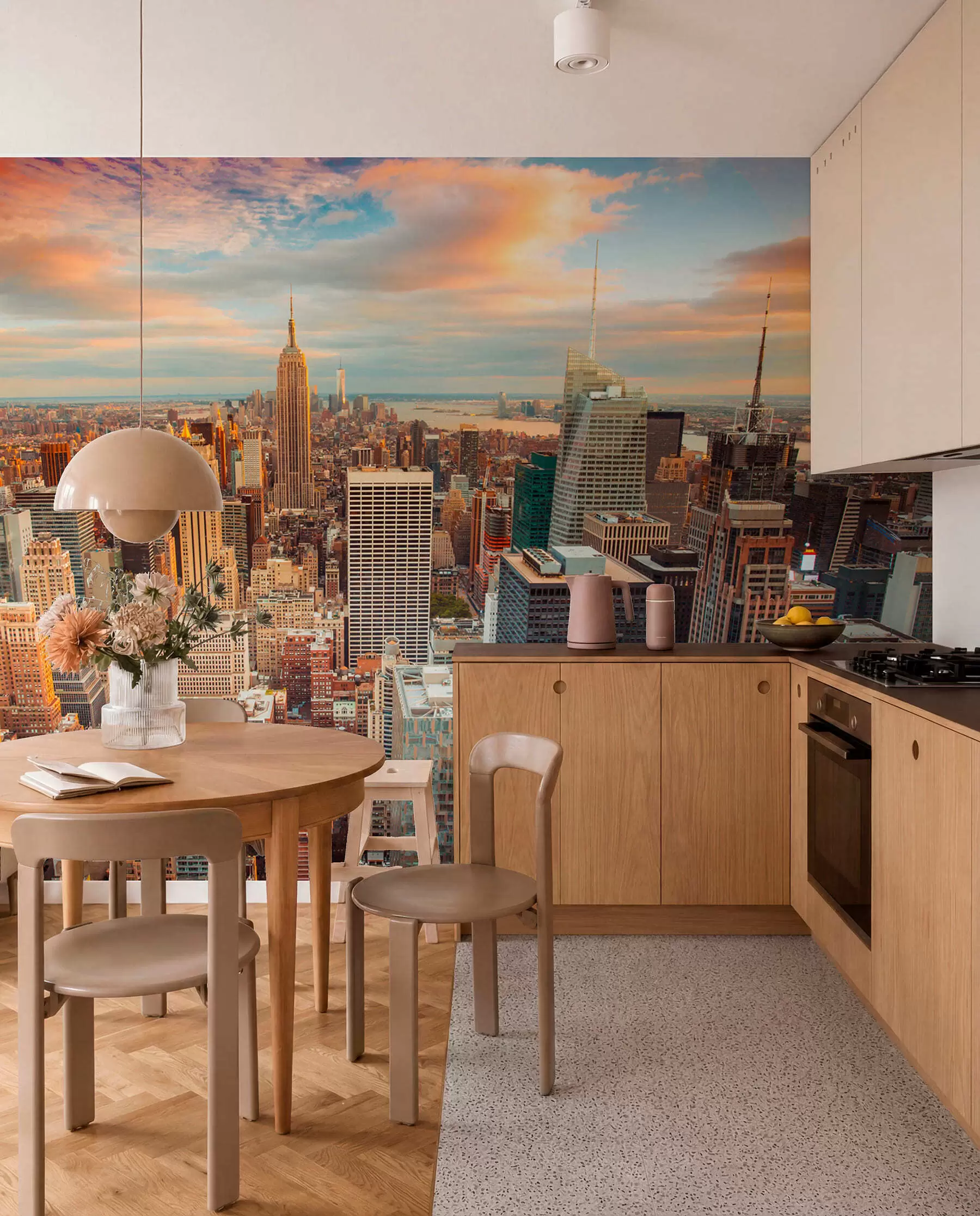 murales Vista aérea al atardecer de Nueva York u80529