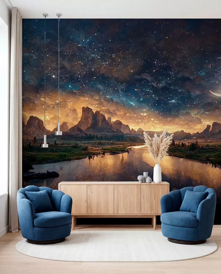 peintures murales Nuit magique dans un autre monde u79812