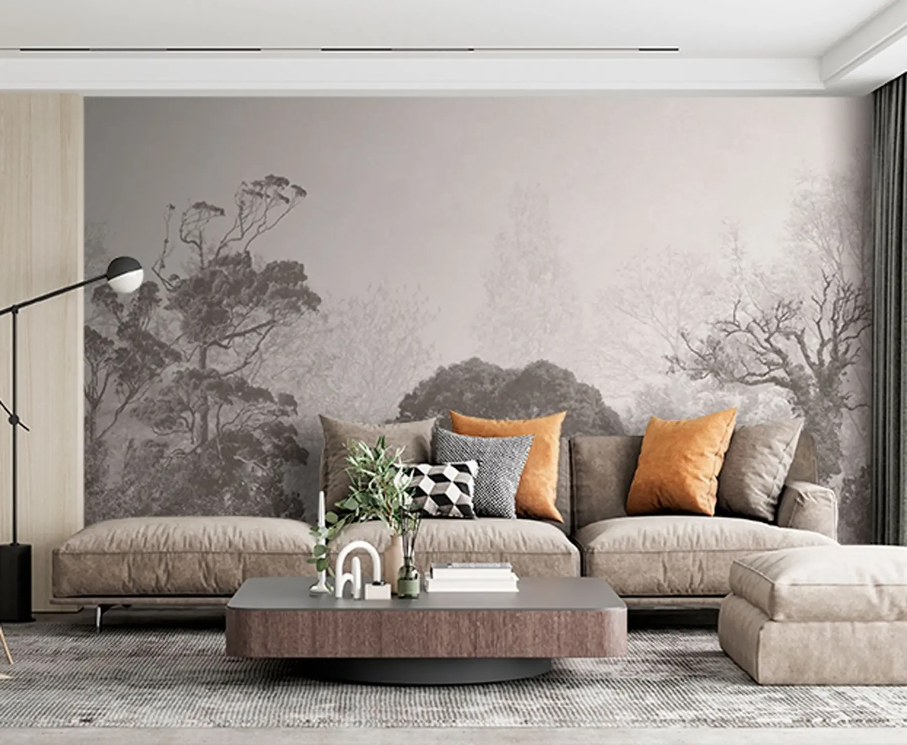 peintures murales Arbres sur fond de grunge u79824