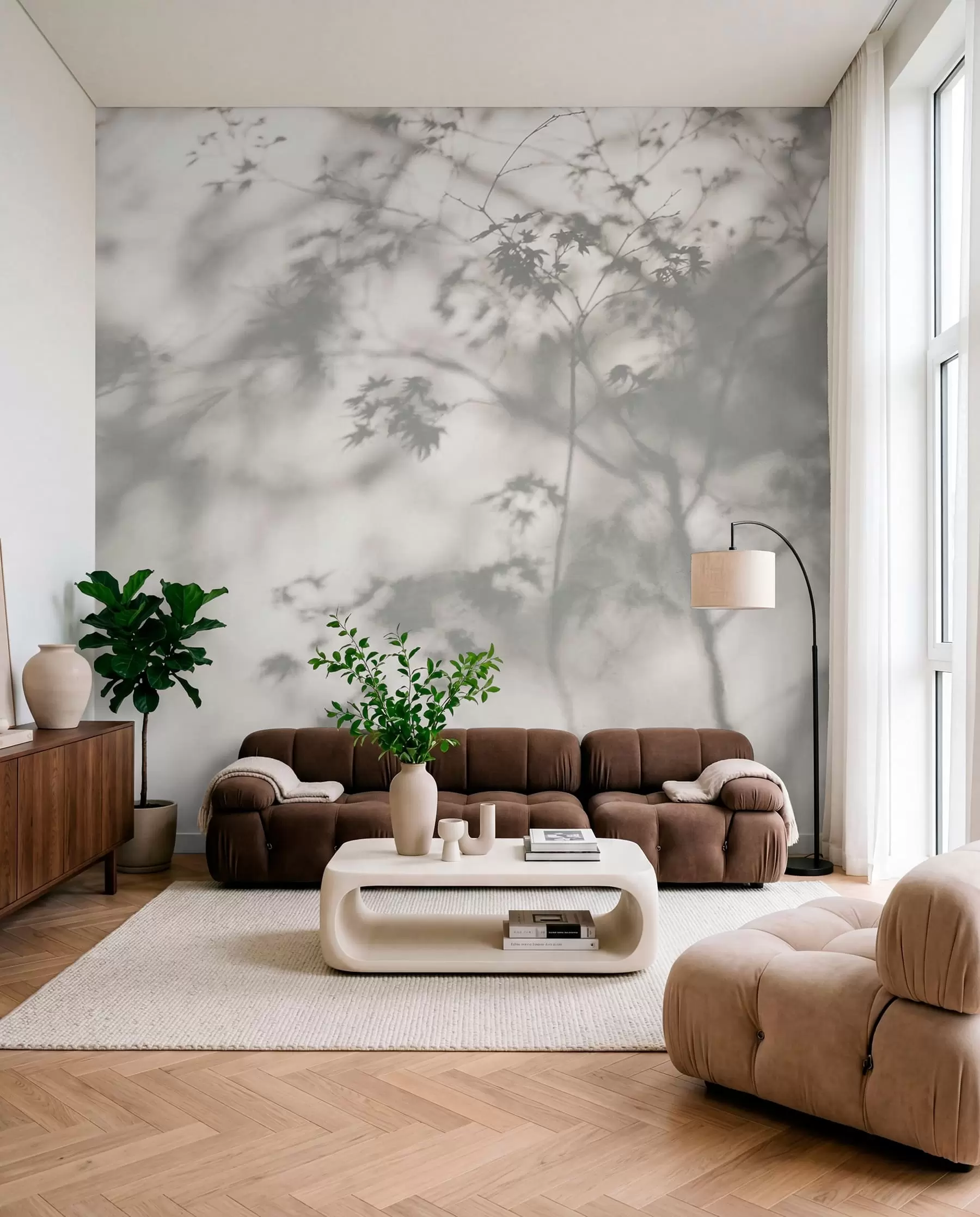 Wall Mural Photo Wallpaper Sunlit Branch Shadows u79829