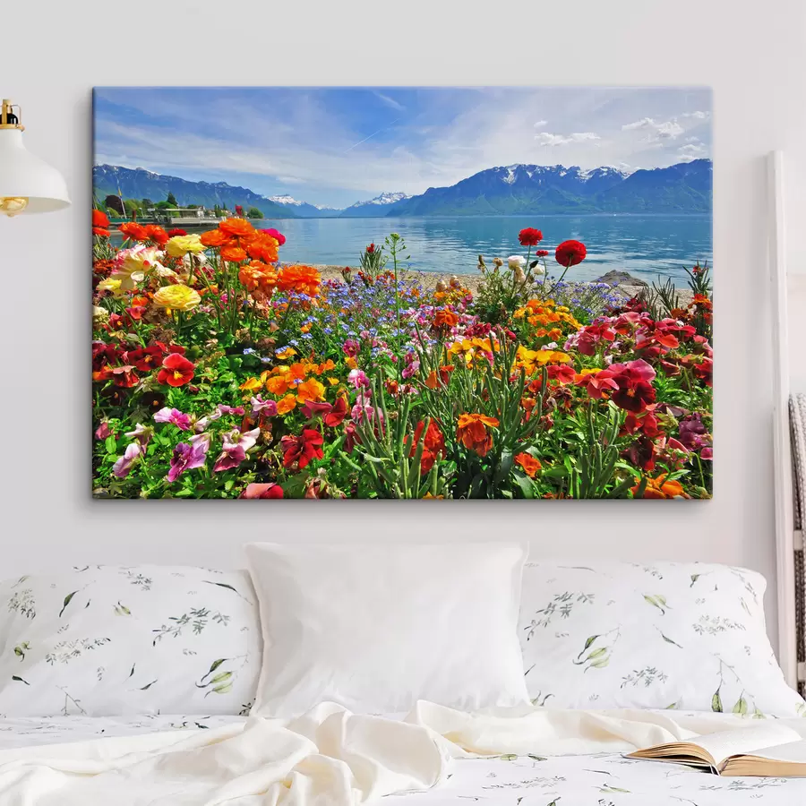 wall murals Water, sky and flower s00006