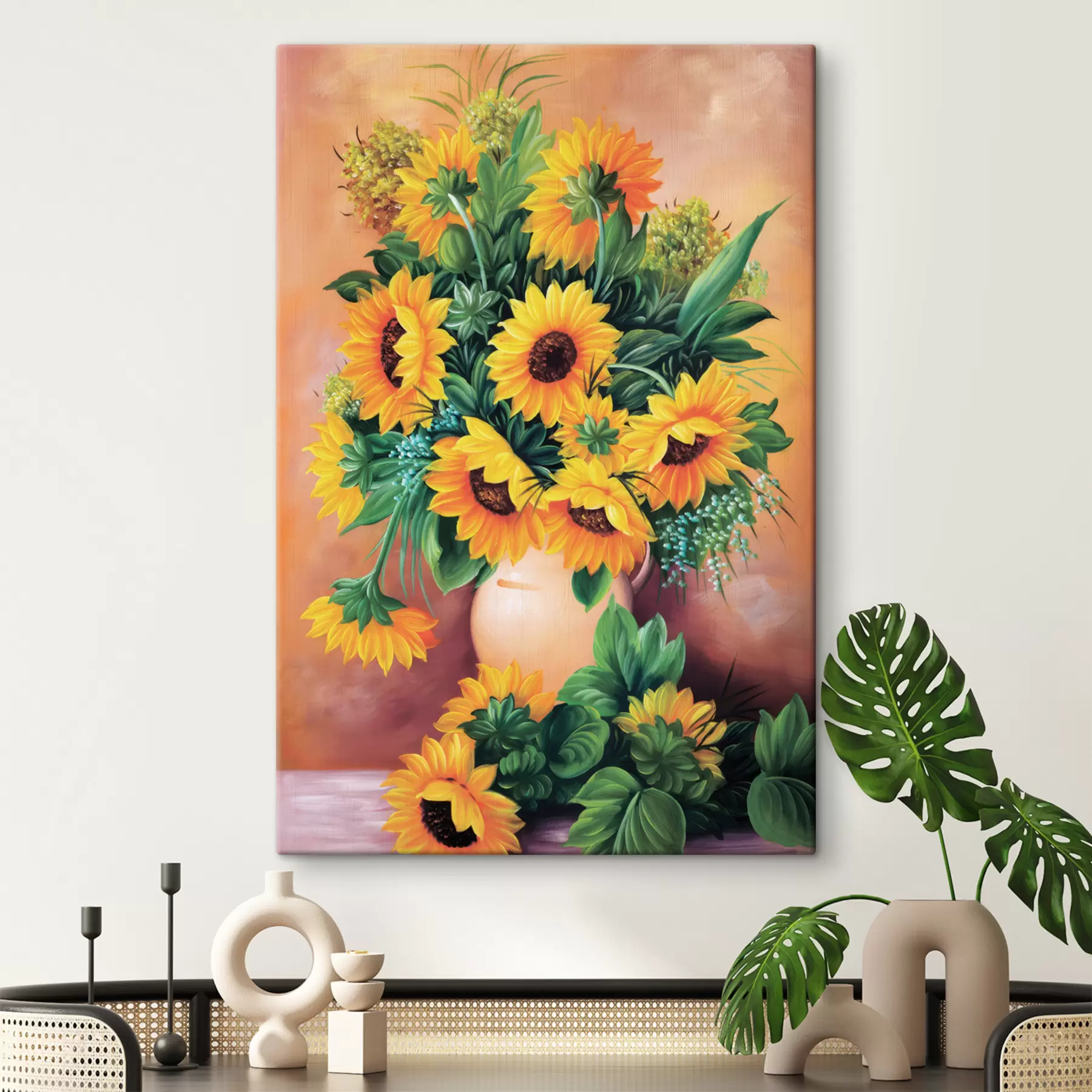 wall murals Sunflowers in a vase s00860