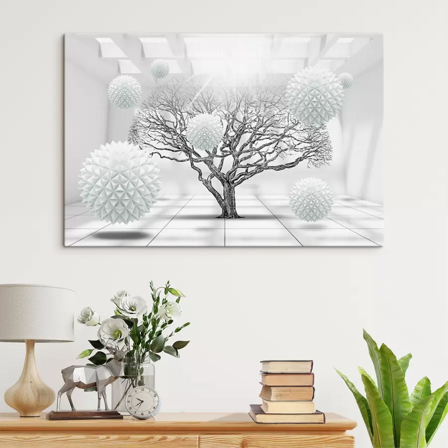 murales Blanco, planta e árbol s02828