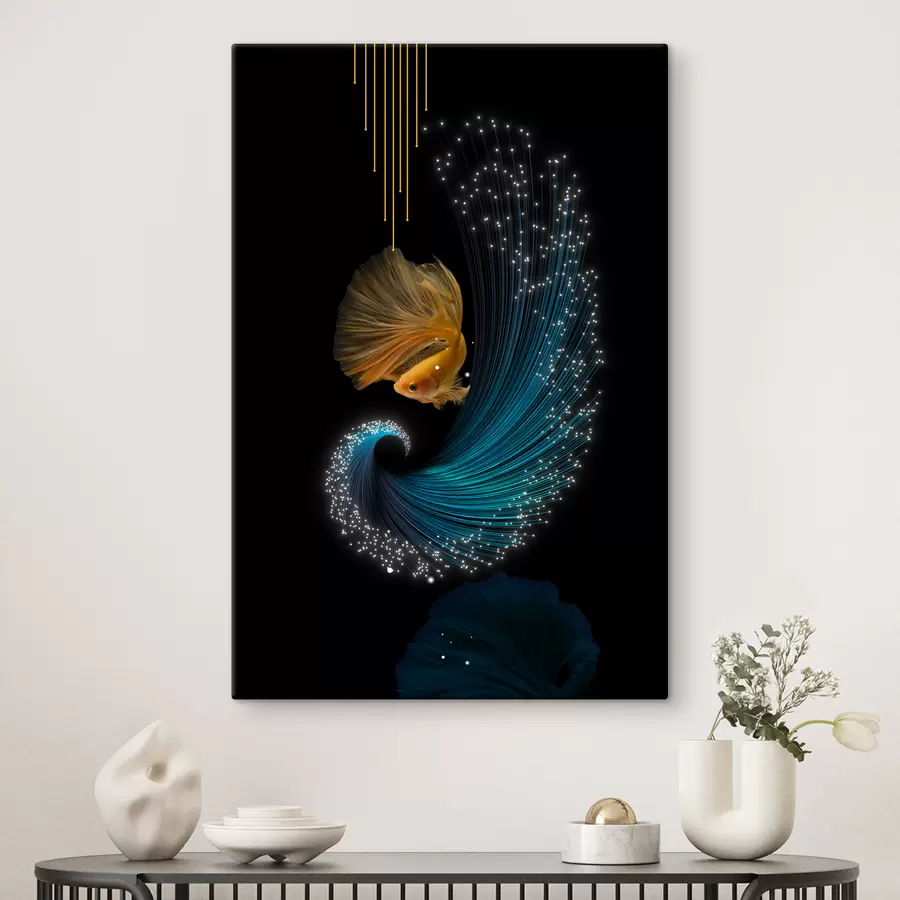 murales Peces de colores en un espacio abstracto s02874