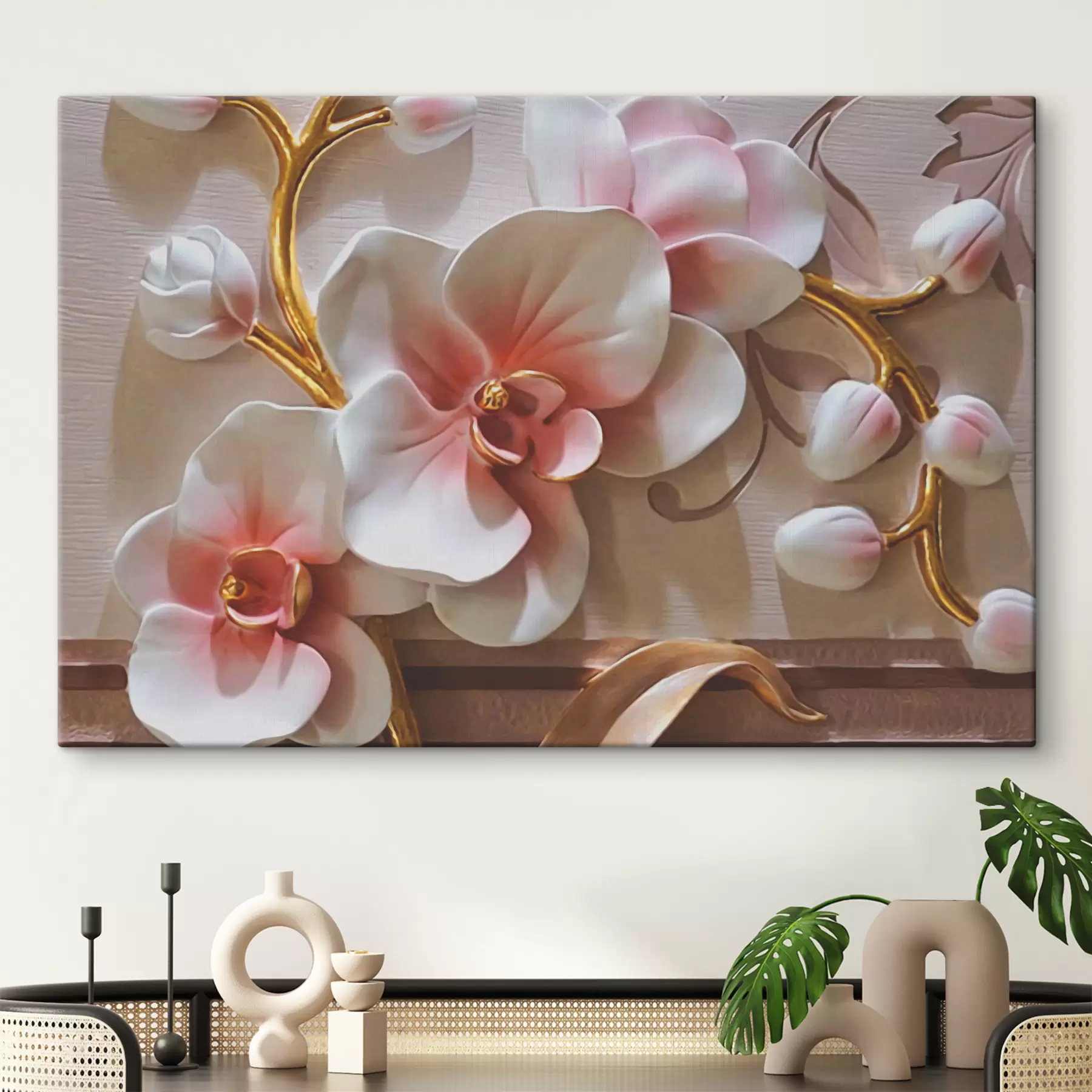 wall murals Orchids with golden stems s03264