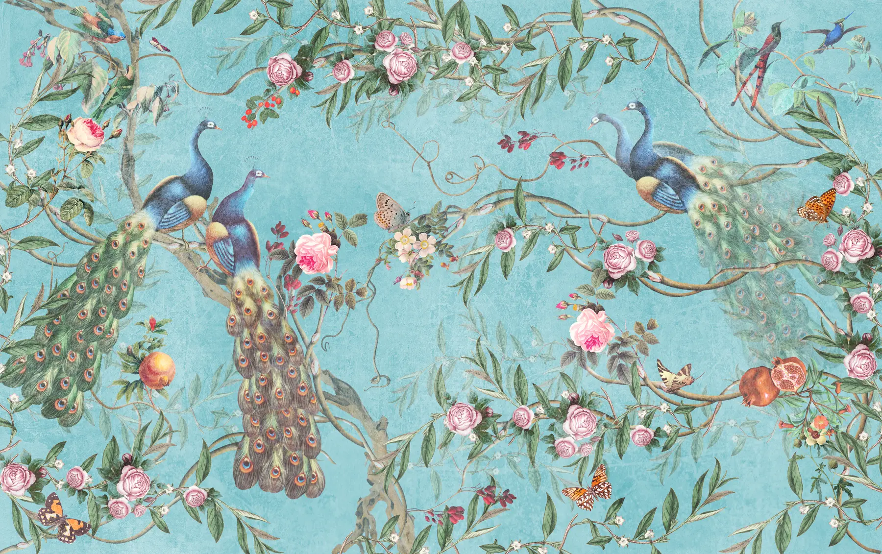 wall murals Bird, flower and vertebrate u12428