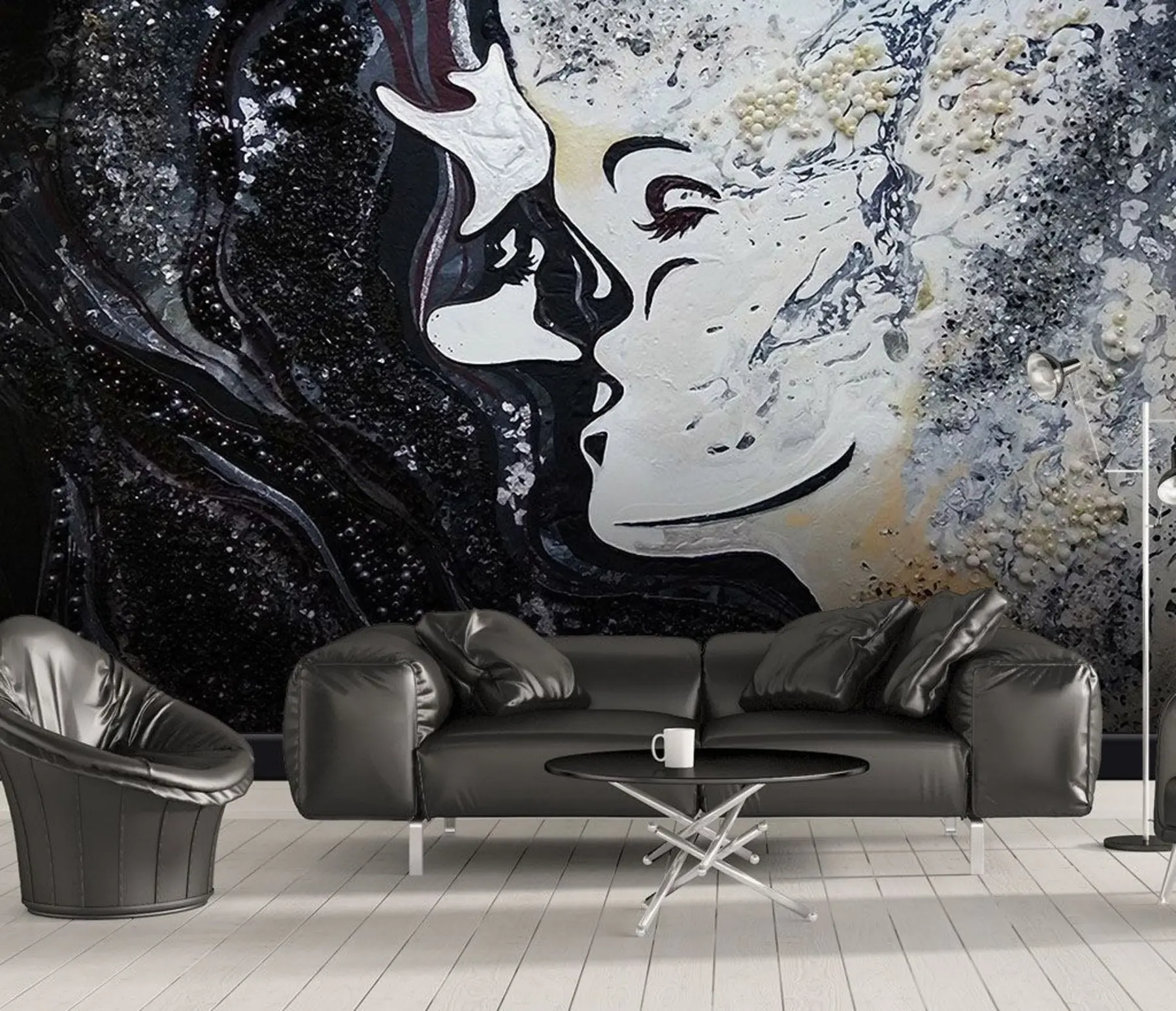 Wall Mural Photo Wallpaper Darkness and light kiss u16121