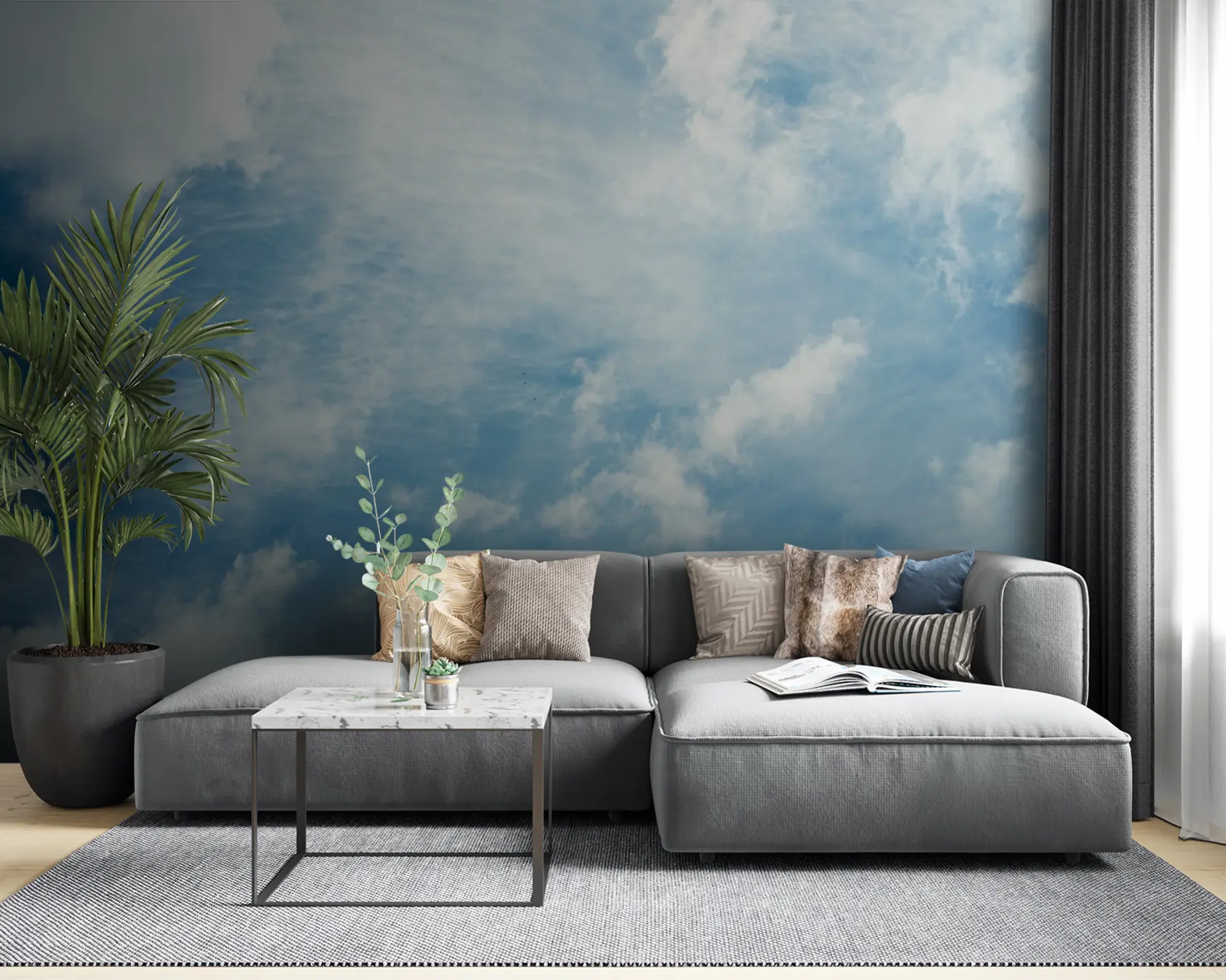 murales Nubes, cielo azul u21064