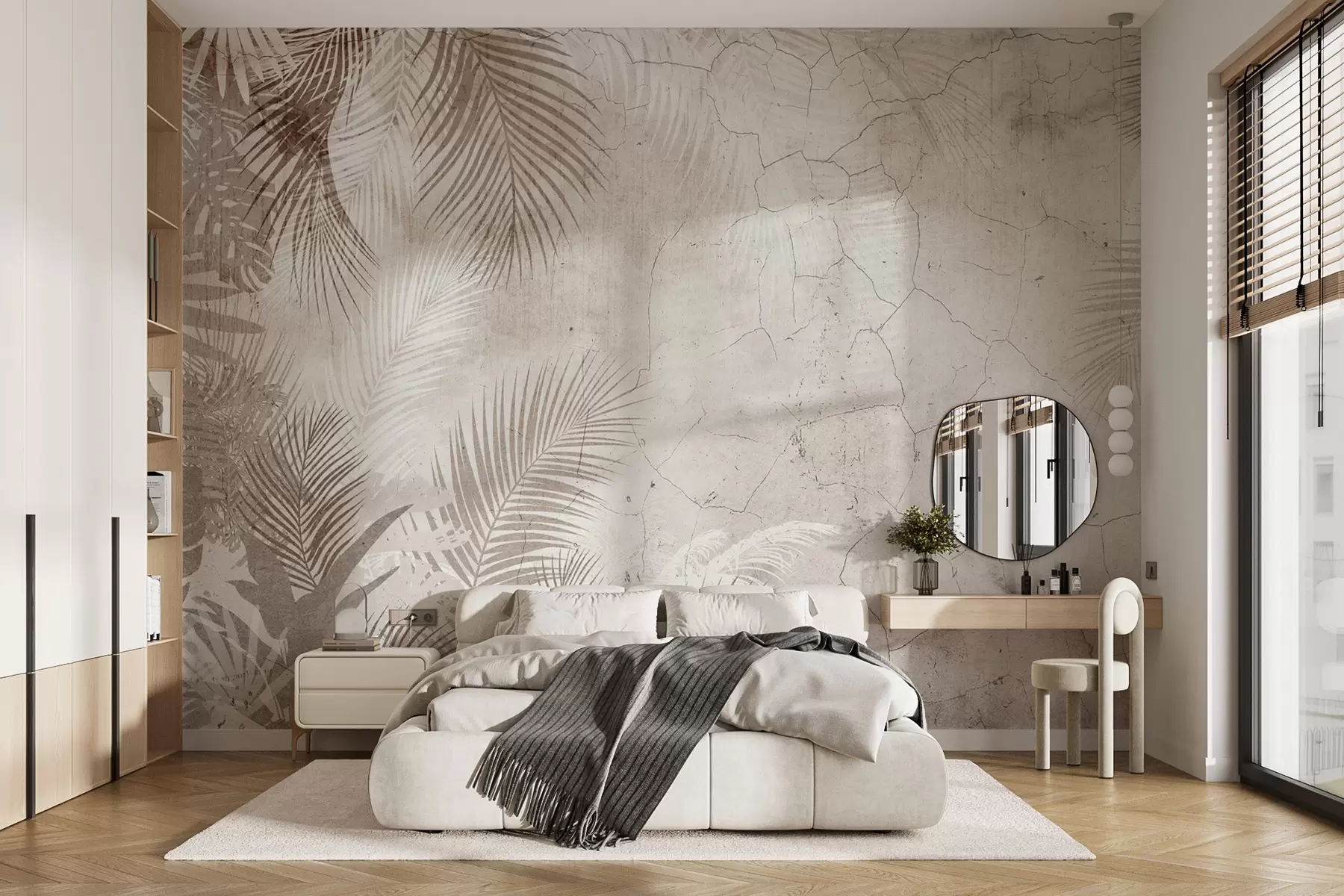 murales Glamurosas hojas 3D en estilo grunge u73583