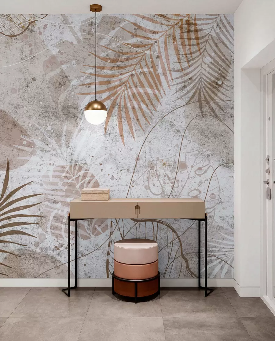 peintures murales Feuilles 3D glamour en style grunge u73584