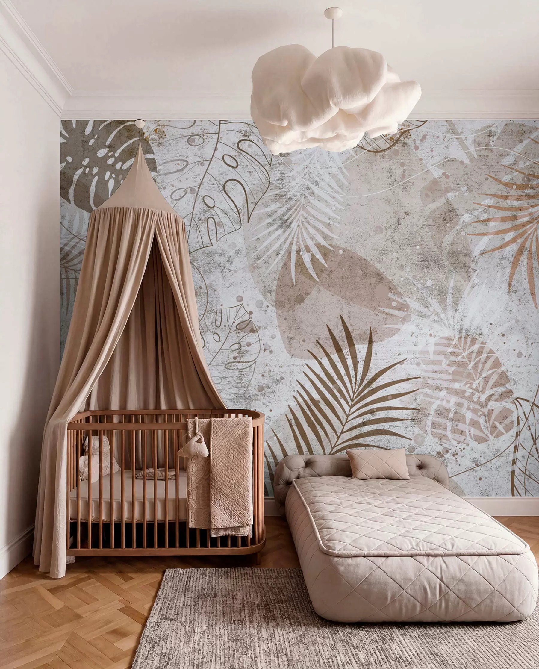 wall murals Etched Tropical Leaves u73584