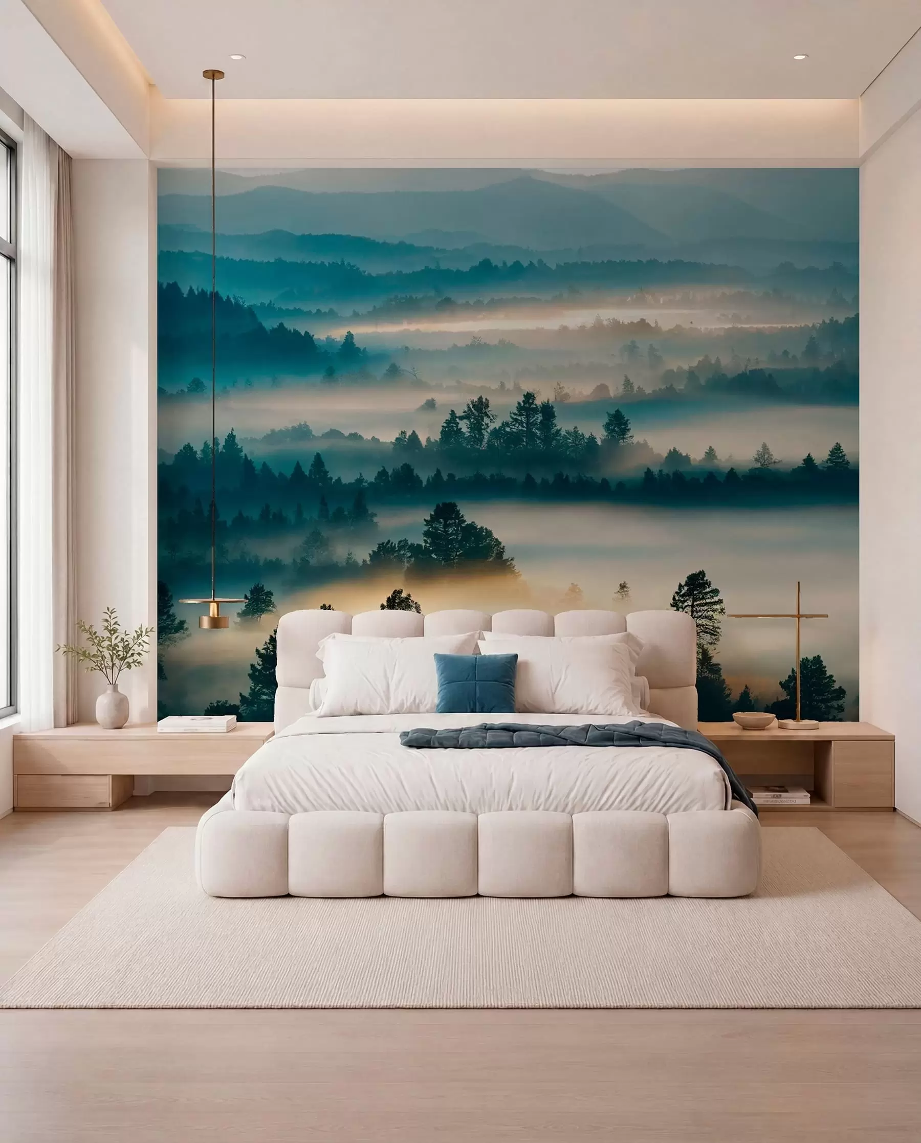 peintures murales Îlots boisés dans la brume u73865