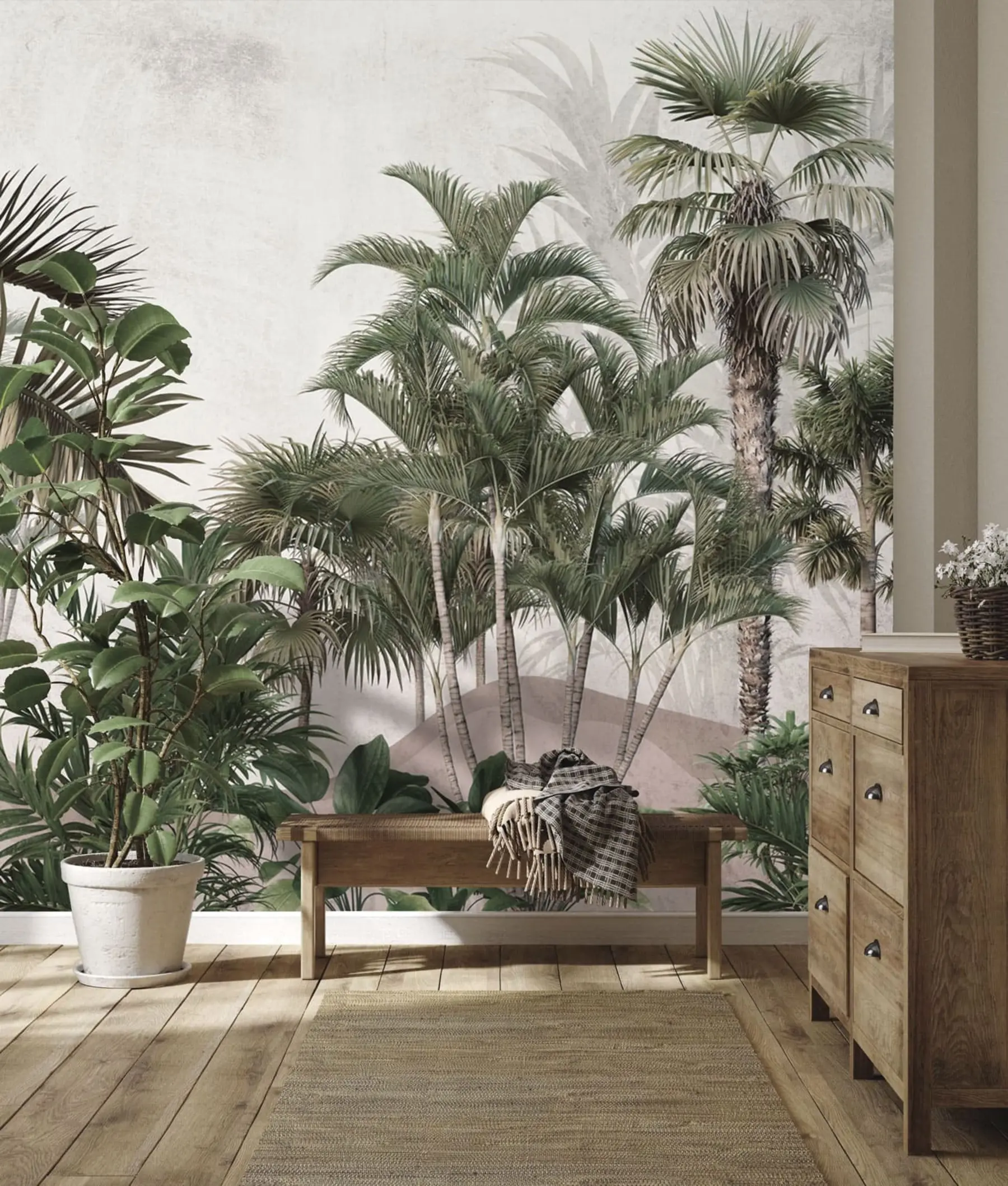 Wall Mural Photo Wallpaper Palm trees and tropics u73805