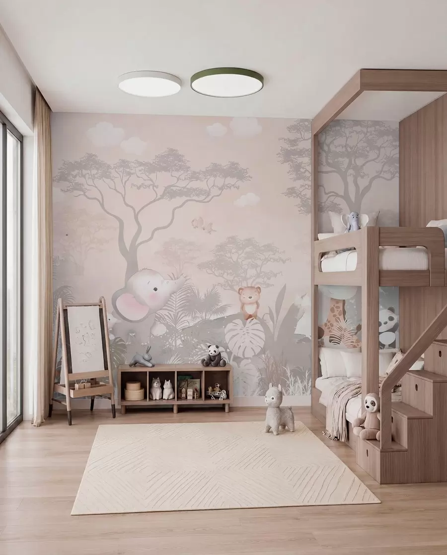 Wall Mural Photo Wallpaper Little Safari in Rose u73878