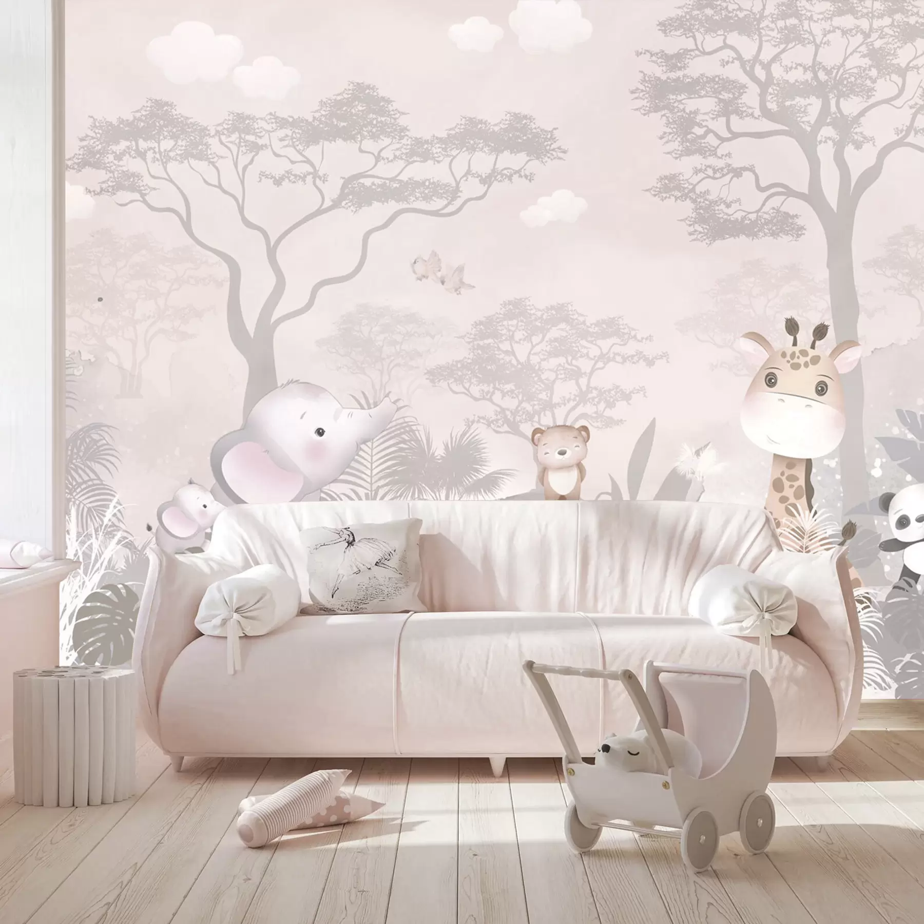 Wall Mural Photo Wallpaper Cute little animals in the savana u73878