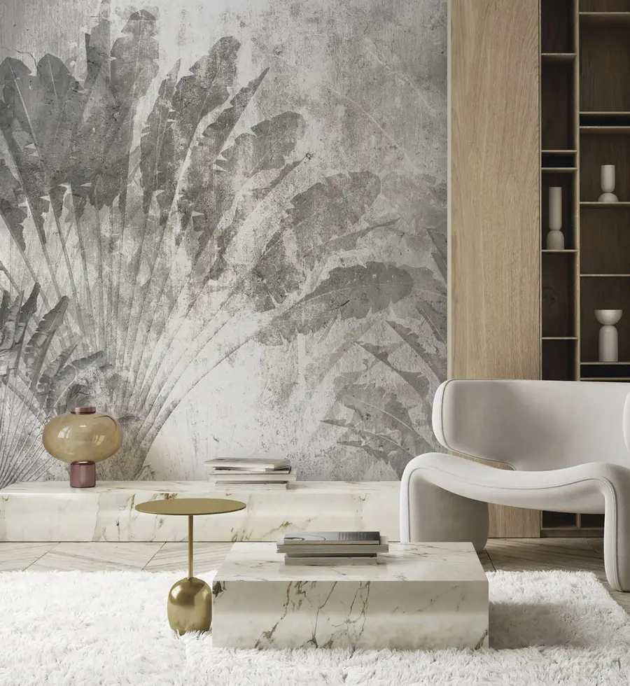 Wall Mural Photo Wallpaper Tropical leaves on a stone background u73885