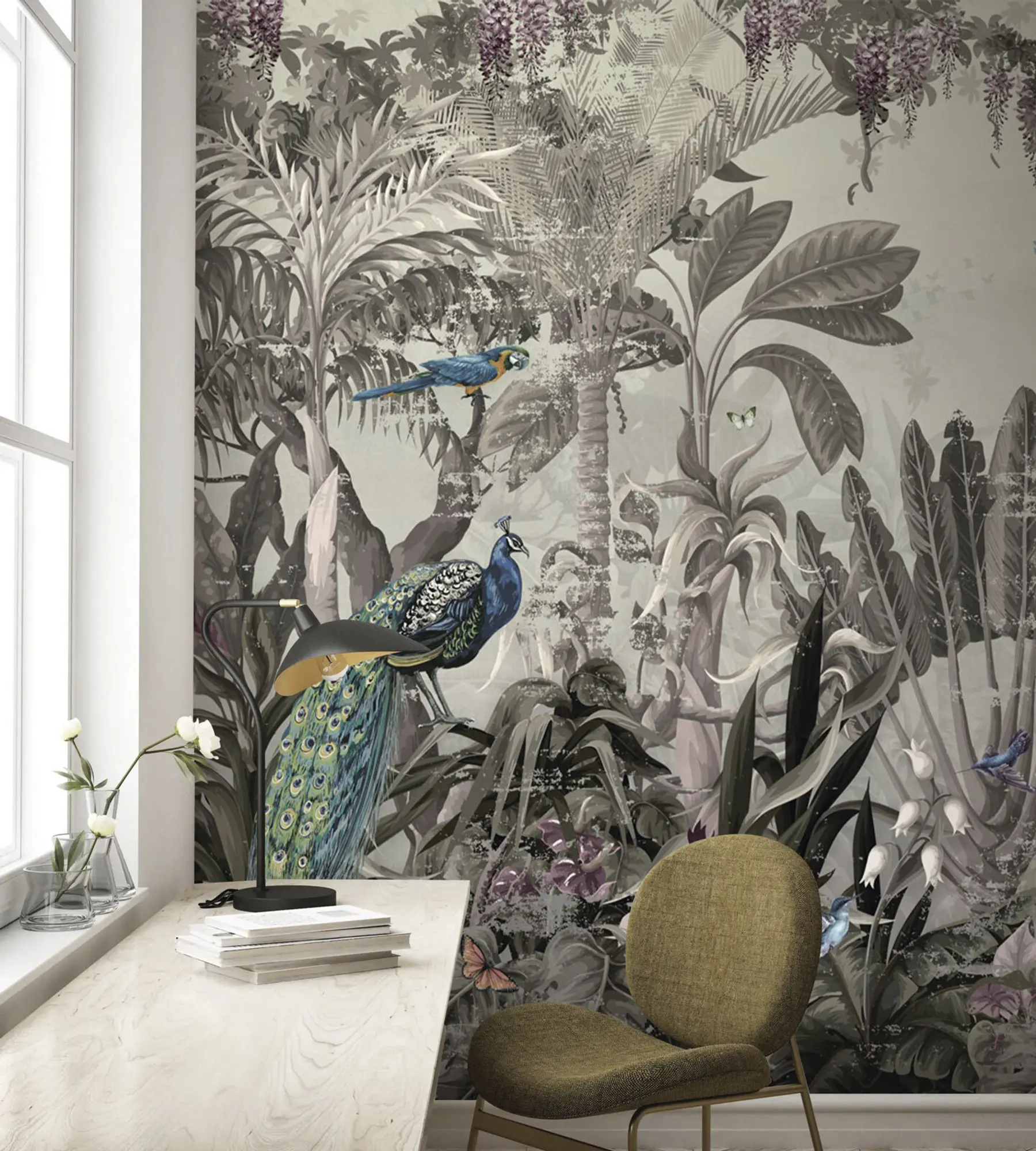 murais de parede Aves tropicais na selva u73889