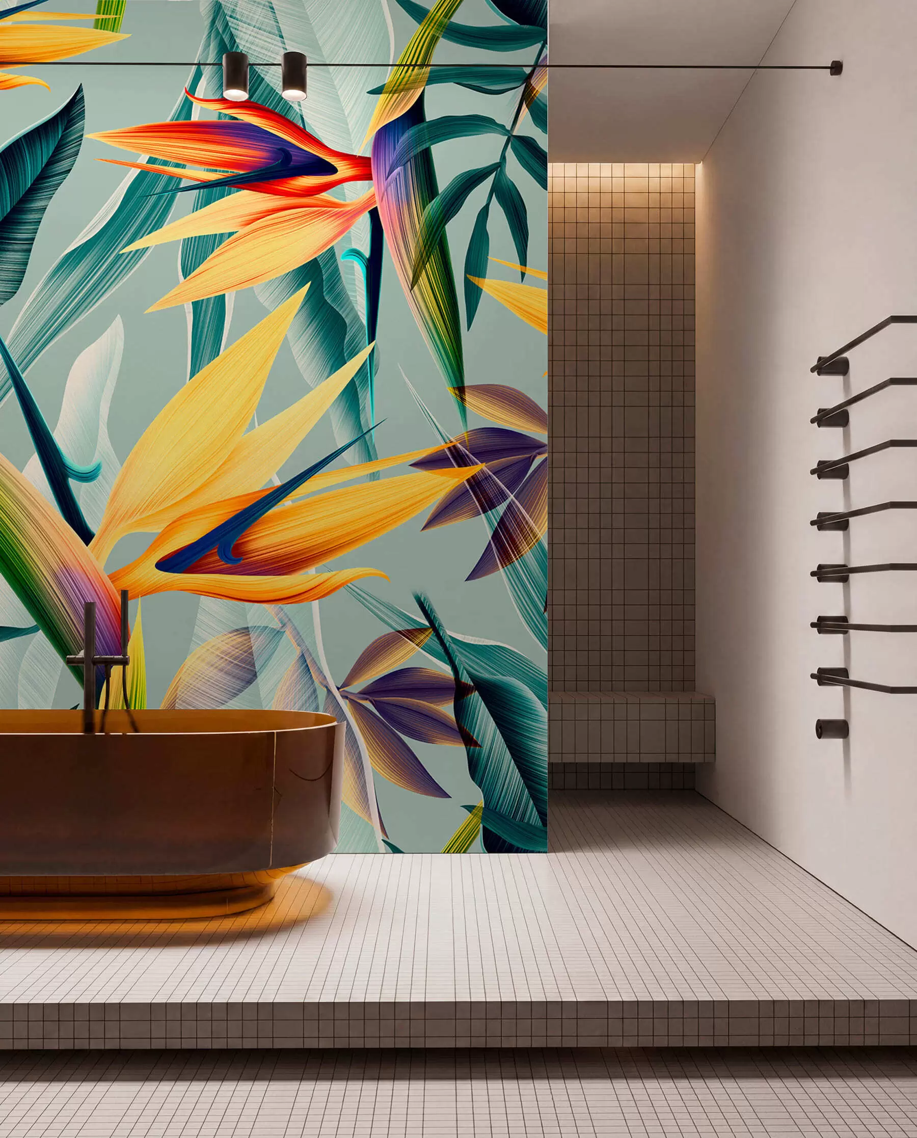 Wall Mural Photo Wallpaper Trendy tropical plants and leaves in bright color u73960