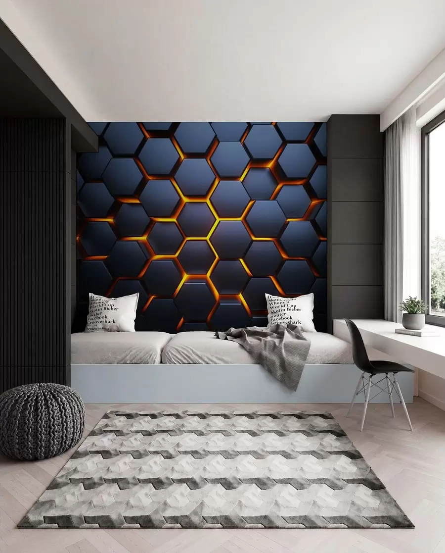 wall murals Amber Honeycomb u93570