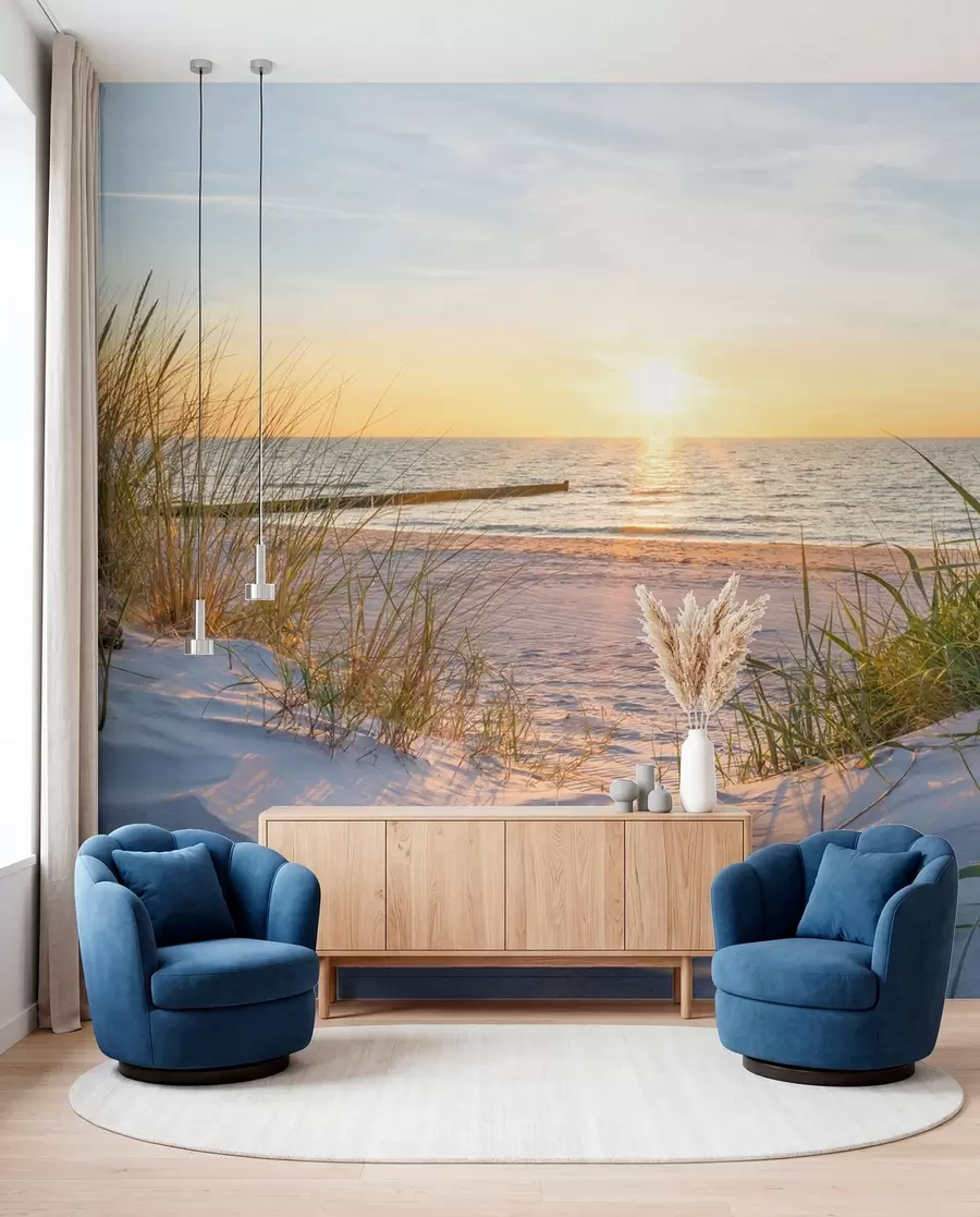 wall murals Photo/Panoramic Dunes beach with sunset u93577