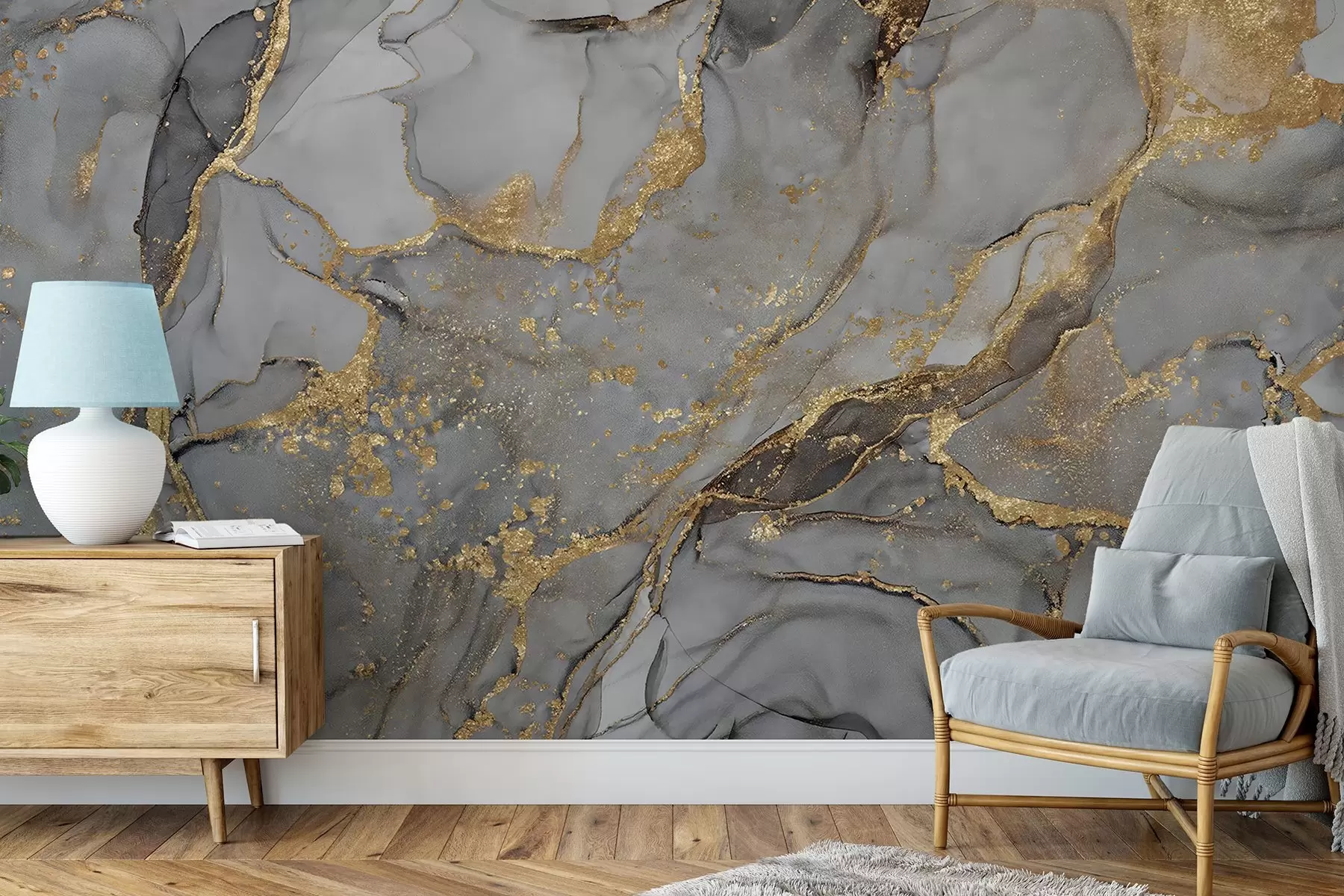 Wall Mural Photo Wallpaper Grey marble  u93578