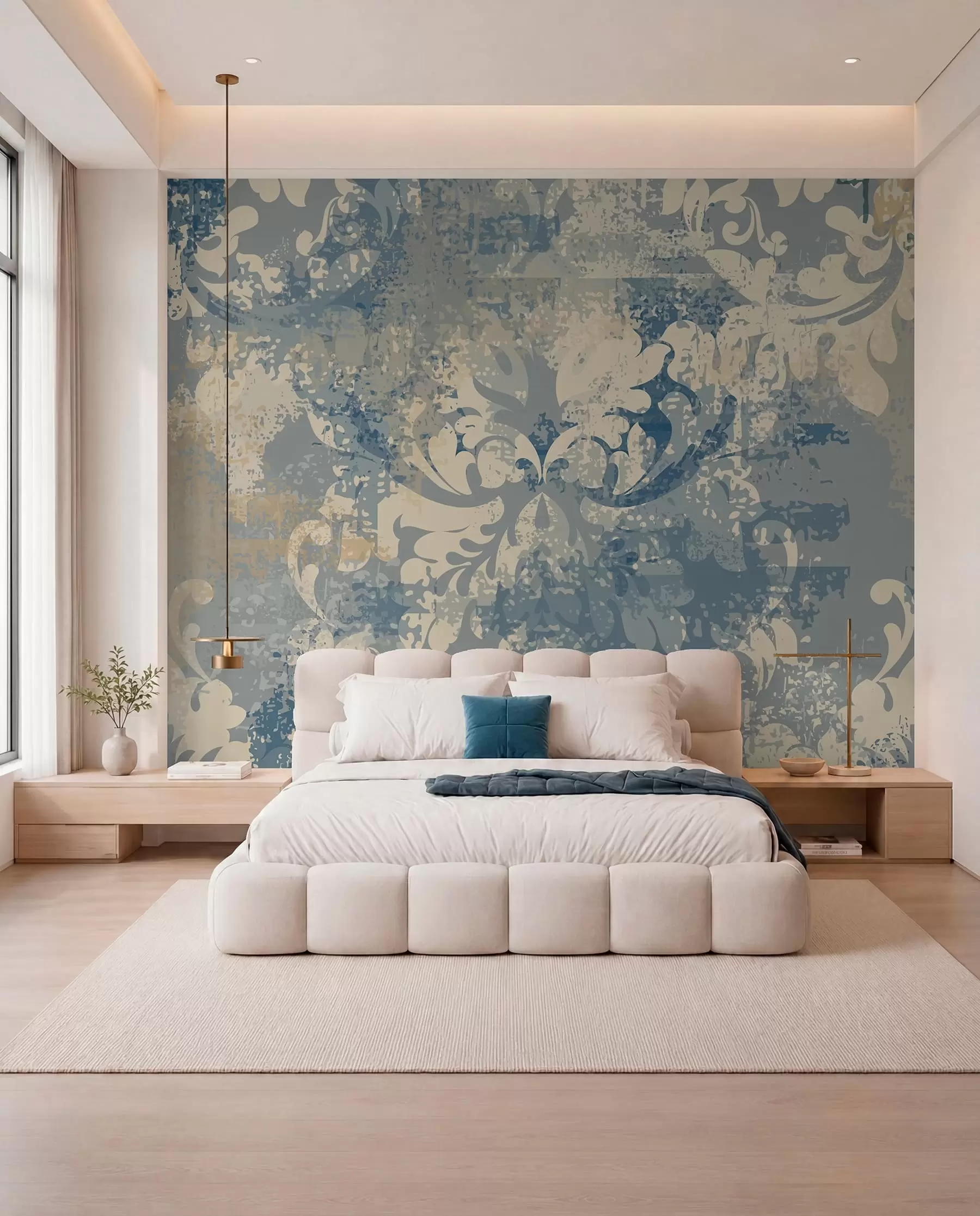 peintures murales Fresque baroque sur un mur grunge u93581
