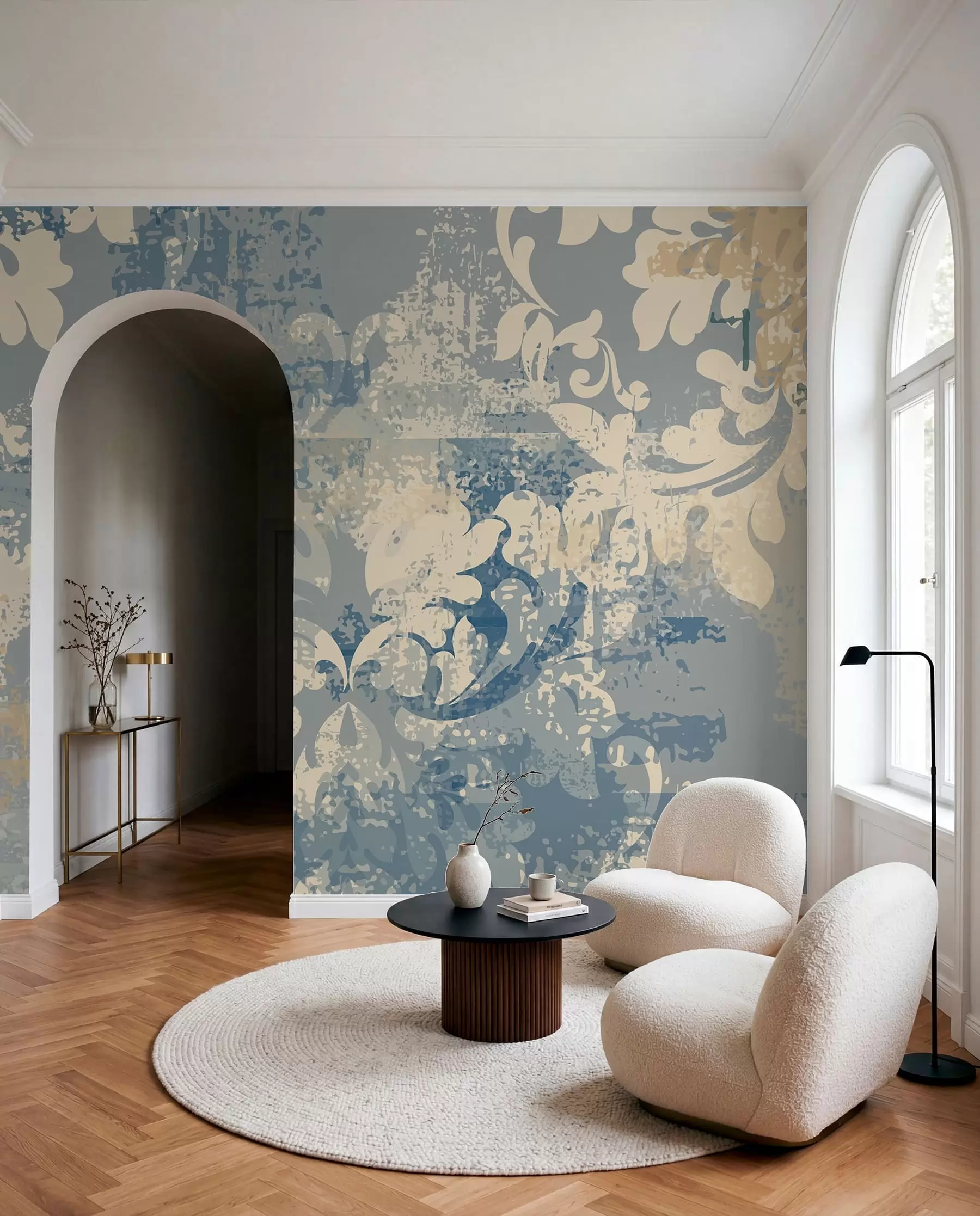 wall murals Baroque fresco on grunge wall u93581