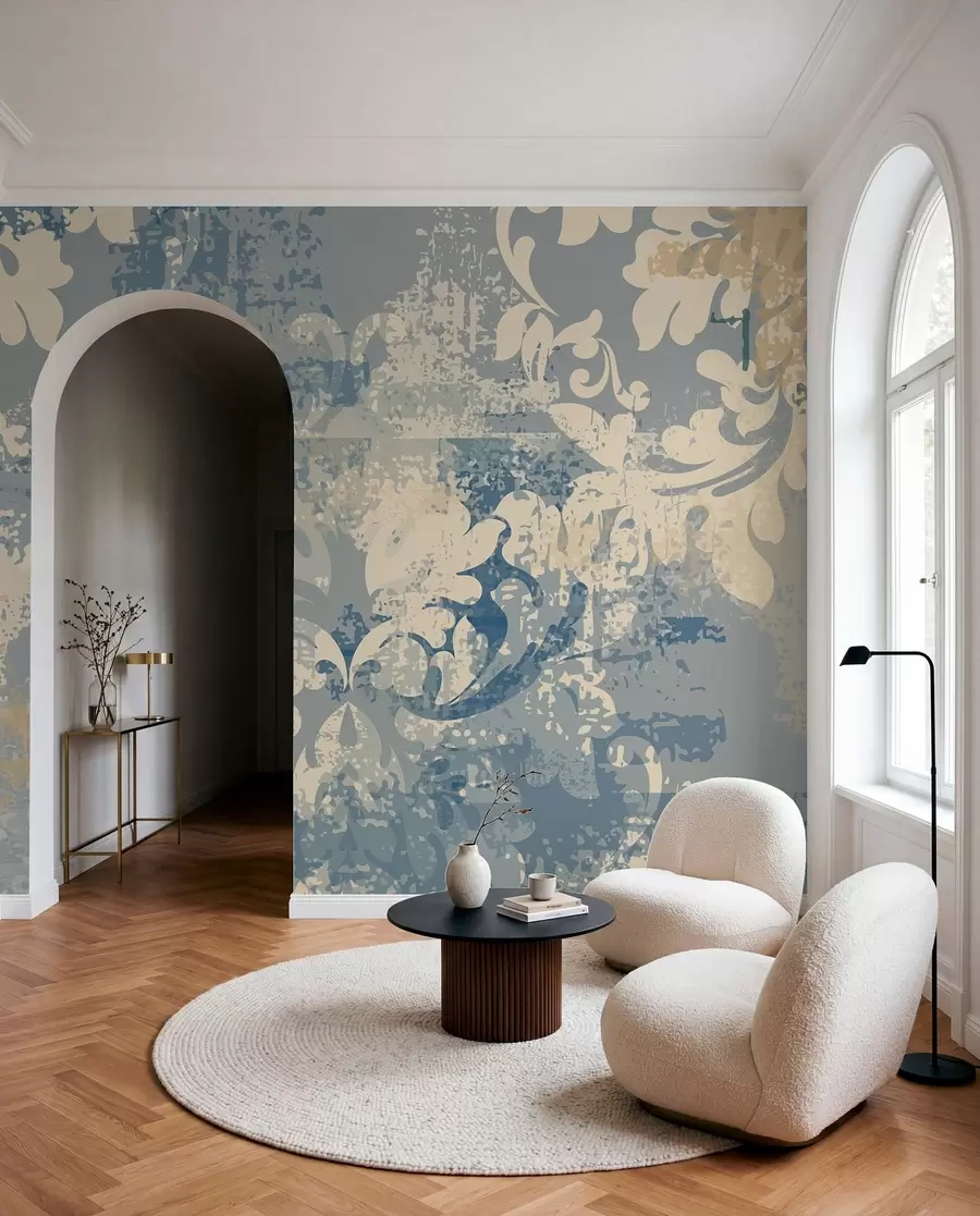 wall murals Baroque fresco on grunge wall u93581