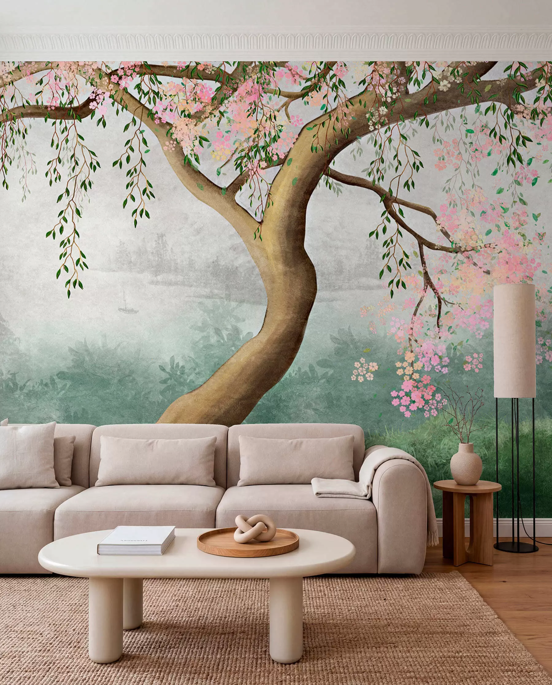 peintures murales Arbre à fleurs sur la colline u93587