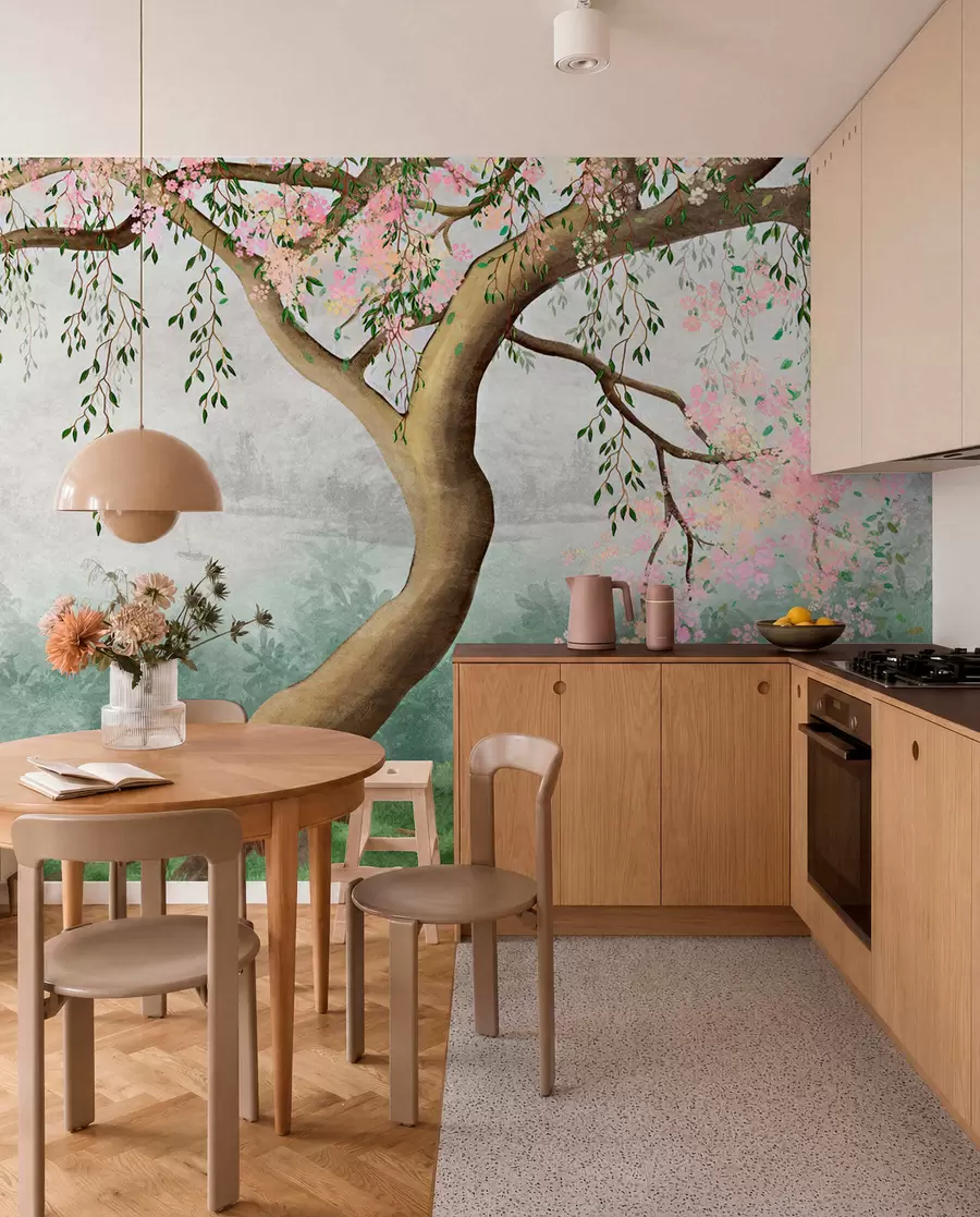 peintures murales Arbre à fleurs sur la colline u93587