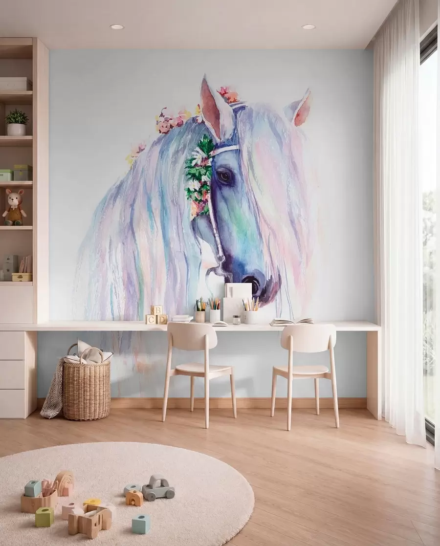 wall murals Horse with a Pastel Mane u93591