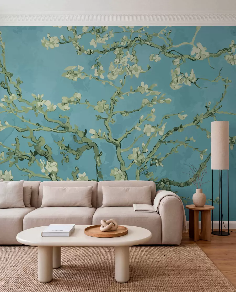 wall murals Amandier panoramic in Van Gogh flowers u93603