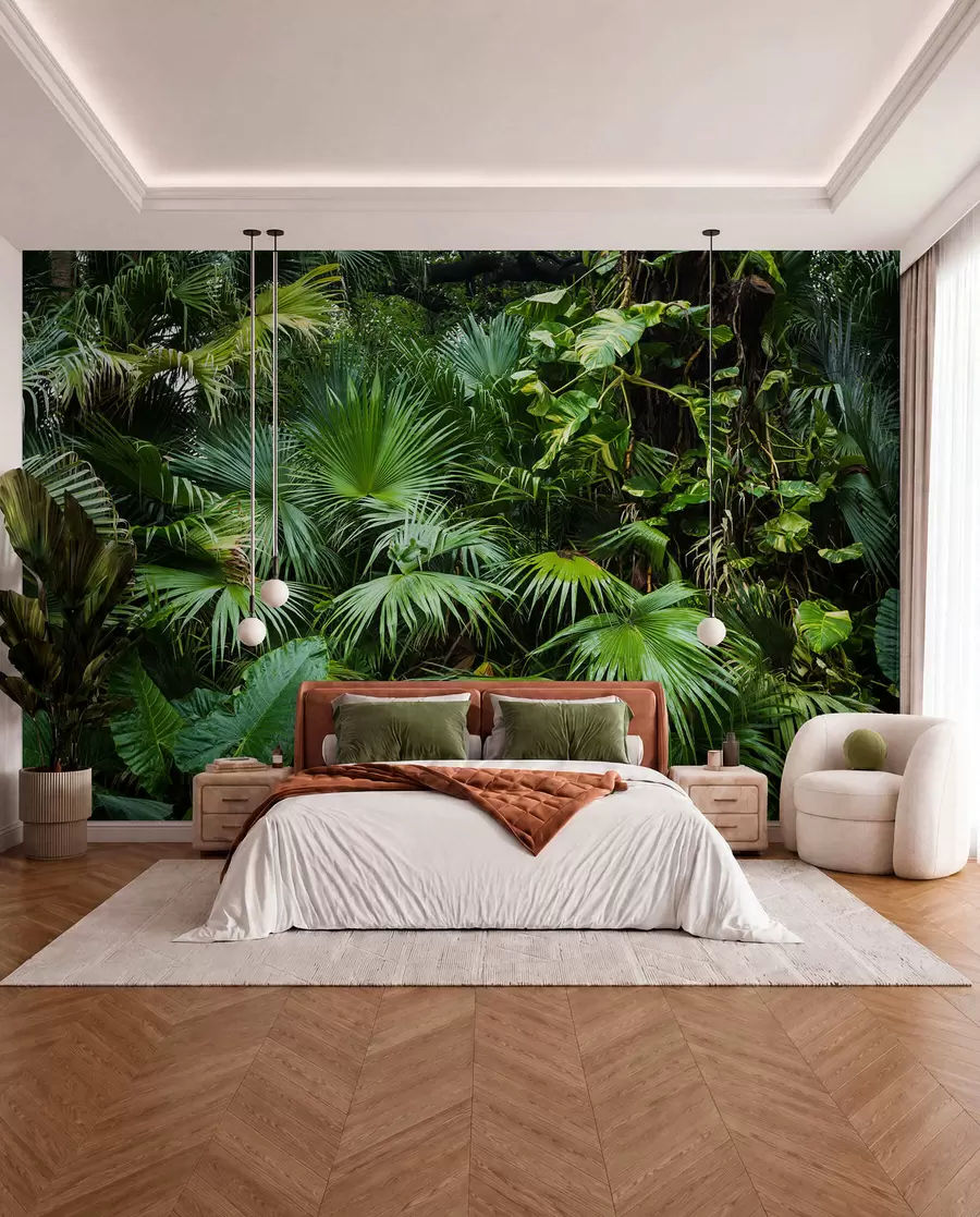 peintures murales Feuilles humides dans la jungle u93616