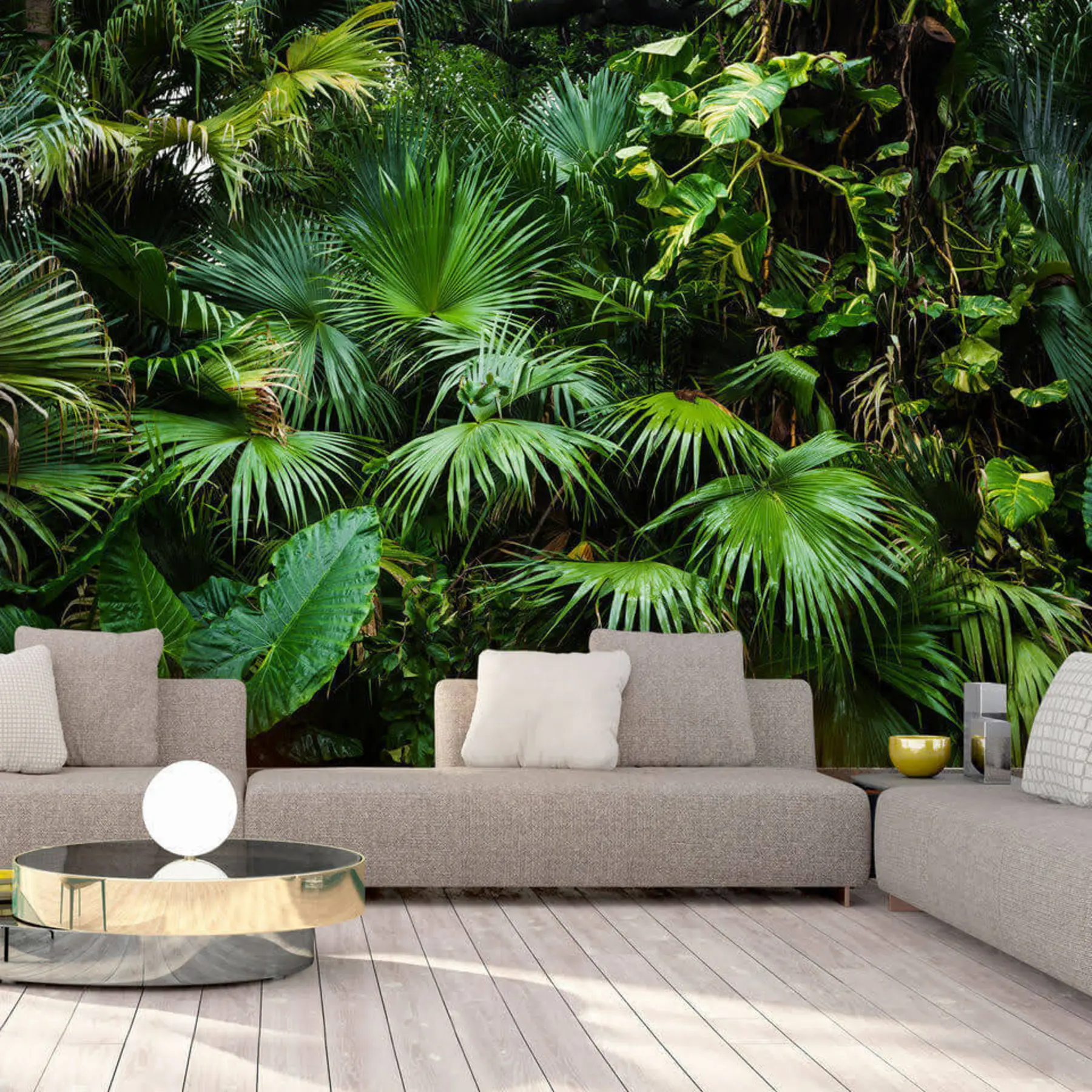 peintures murales Feuilles humides dans la jungle u93616