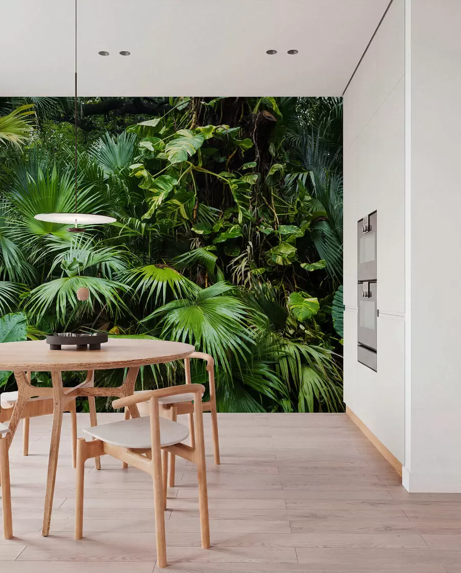 peintures murales Feuilles humides dans la jungle u93616