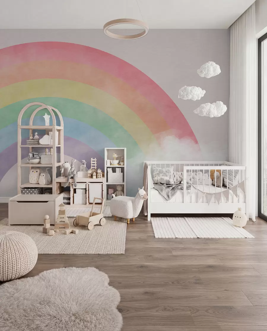 wall murals Rainbow through Soft Clouds u93619