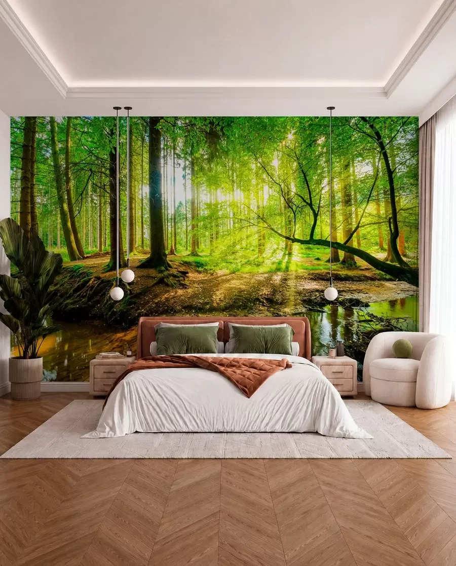 peintures murales Transparence du flux forestier u93621