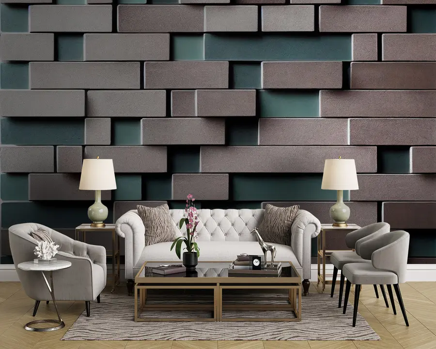 peintures murales Propriété, rectangle et azur u93411