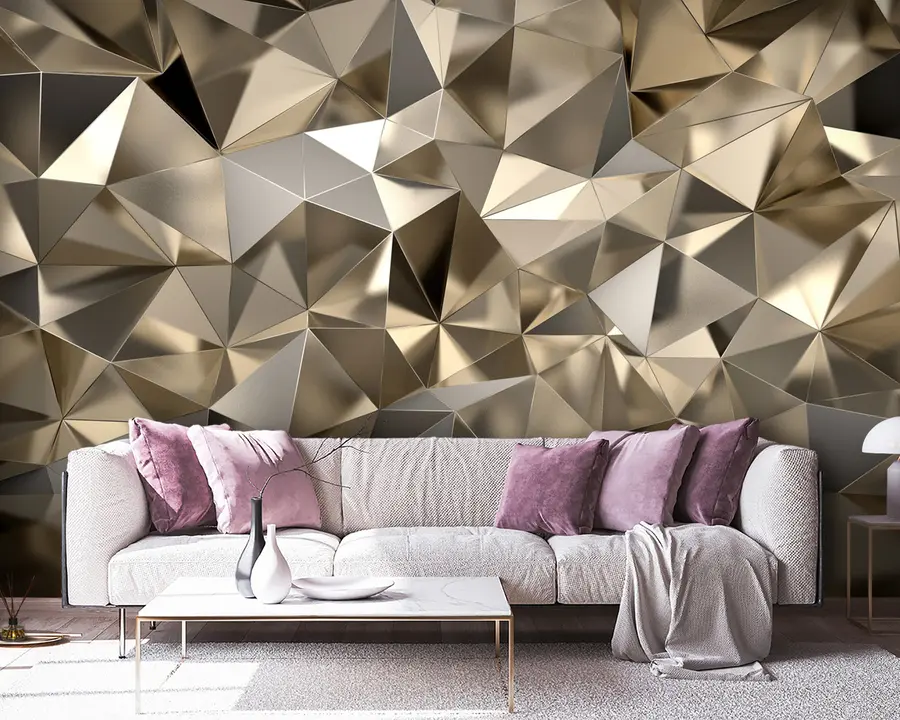 Wall Mural Photo Wallpaper Brown, triangle e grey u93417