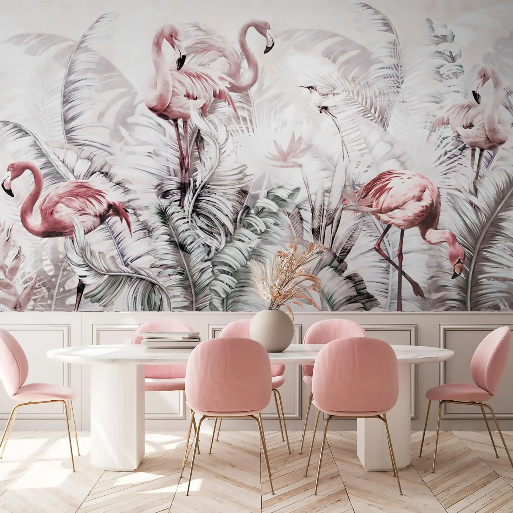 wall murals Flamingos in the tropics u73919