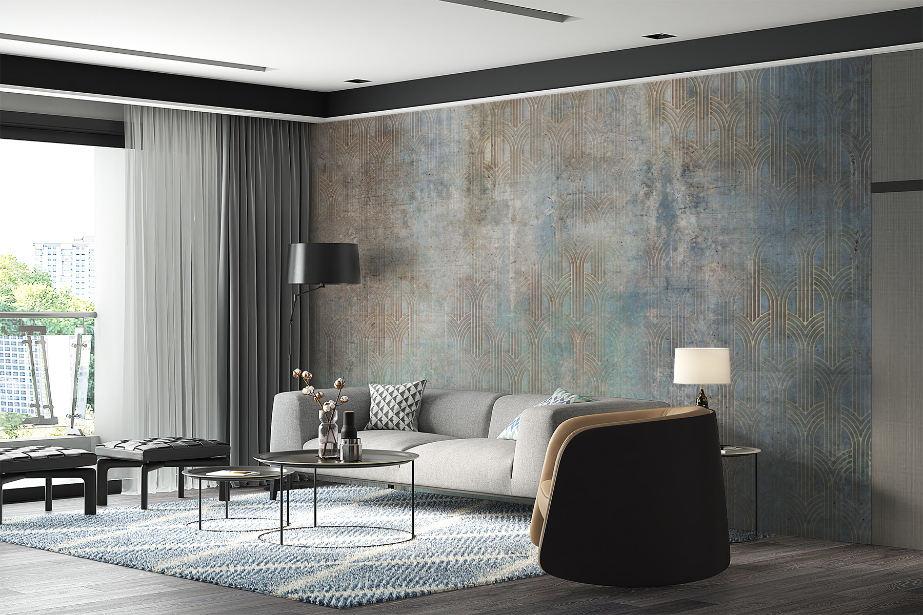 【MURAL】ミューラル　ウィンドブレーカー　0164 Wall Murals Nature Delicate, single-color, vintage flowers