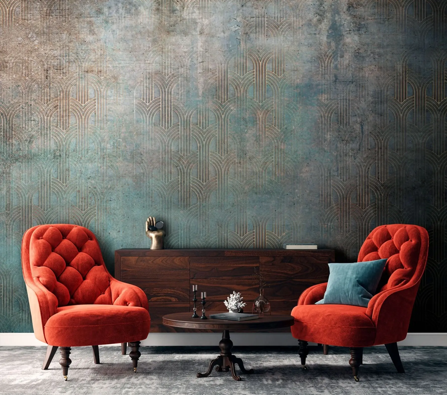 Wall Mural Photo Wallpaper Arched pattern on grunge wall u73973